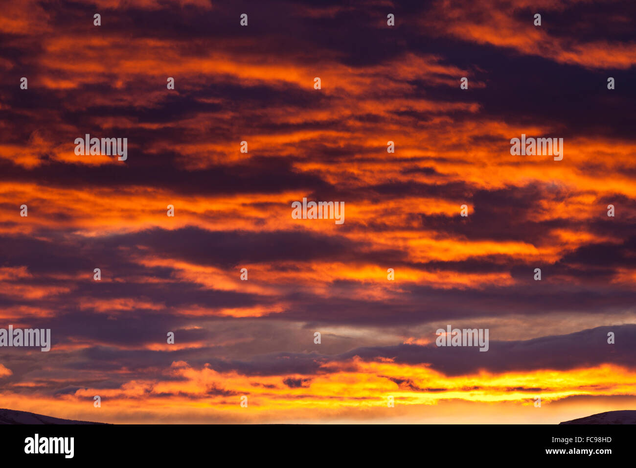 La mezzanotte del tramonto, Islanda Foto Stock