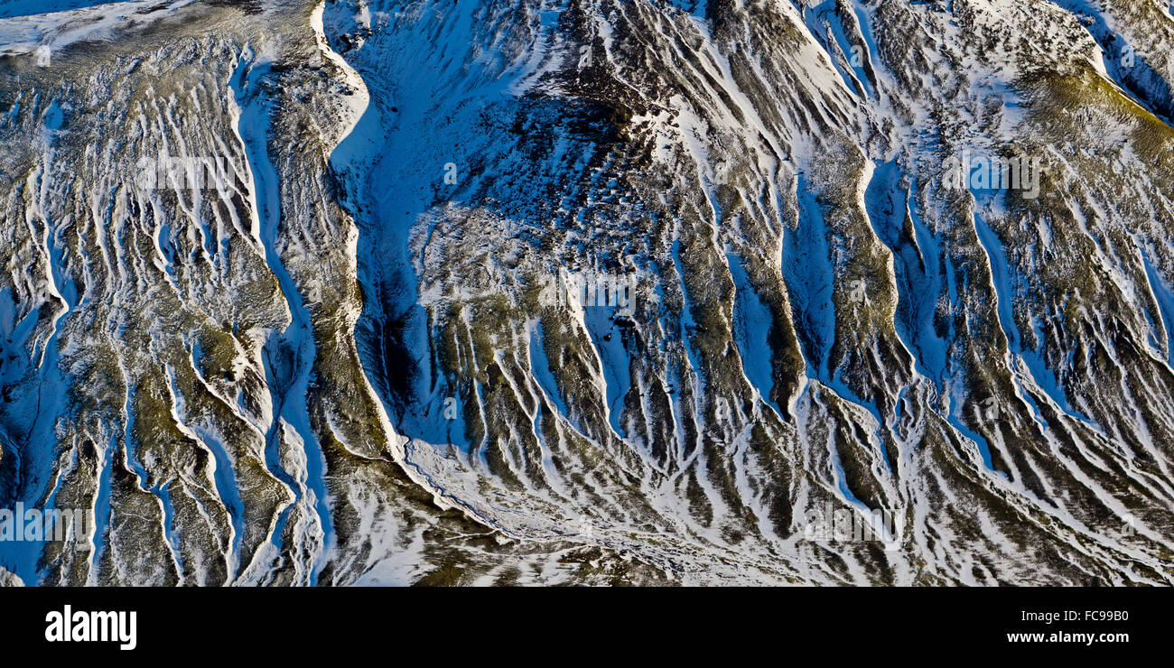 Antenna di montagne, Emstrur Area. Regione da Katla- subglacial vulcano sotto Myrdalsjokull calotta di ghiaccio, Islanda Foto Stock