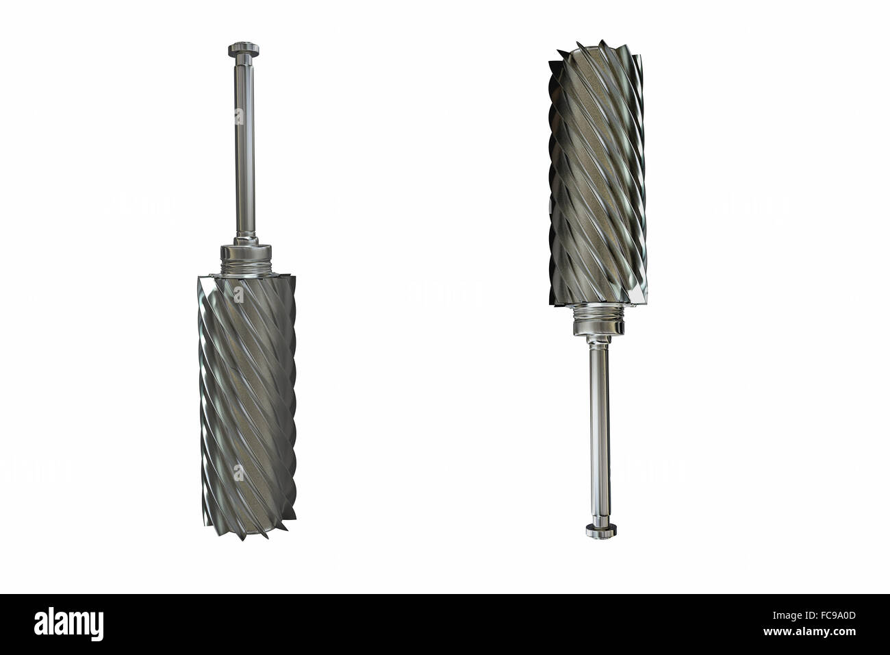 Ingranaggio a vite isolati su sfondo bianco Foto Stock