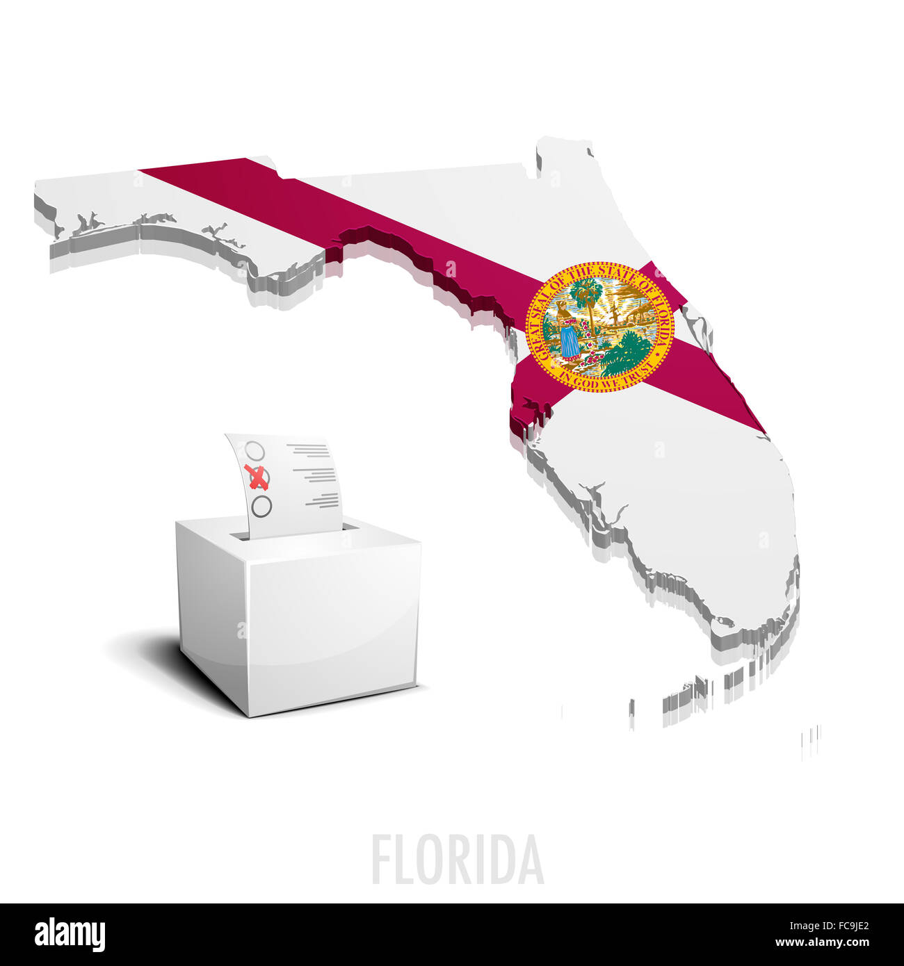 Ballotbox Mappa Florida Foto Stock