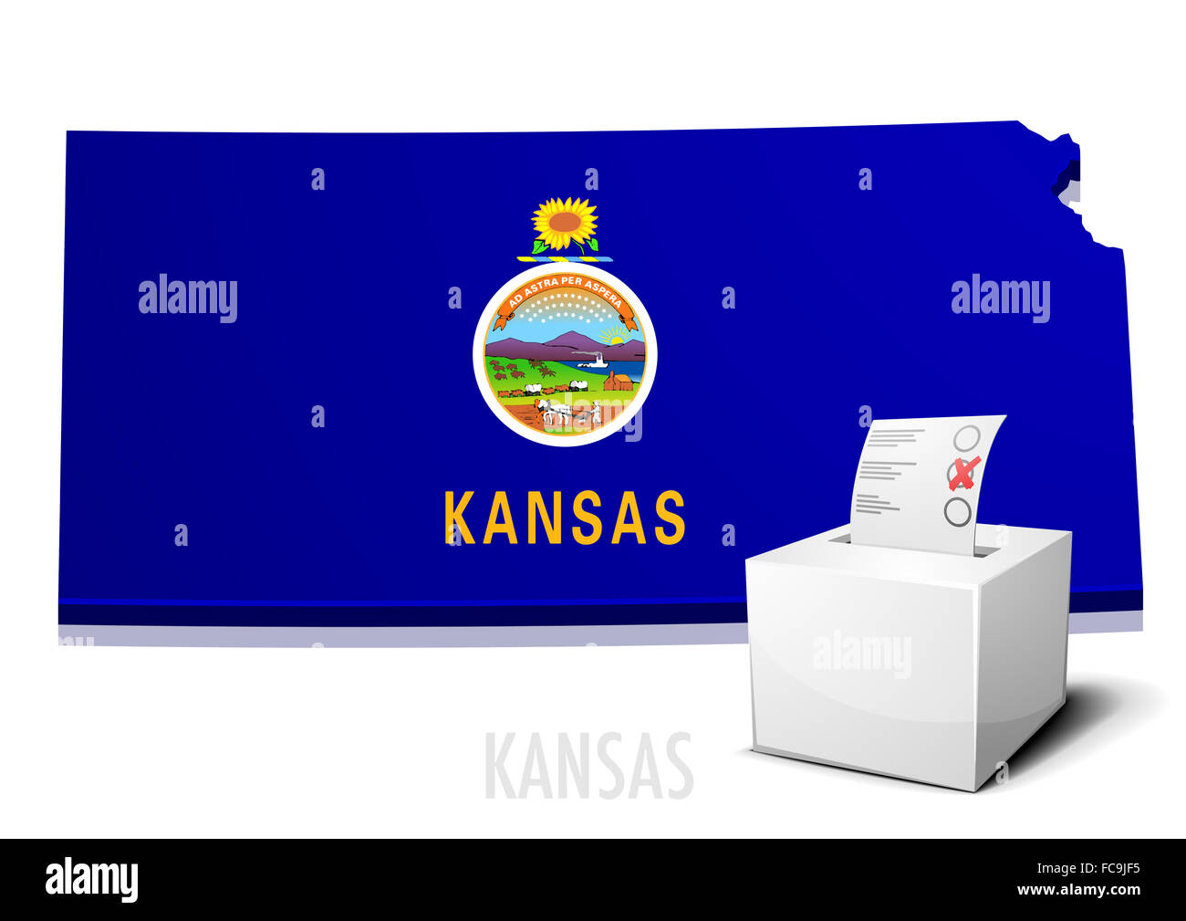 Mappa Ballotbox Kansas Foto Stock