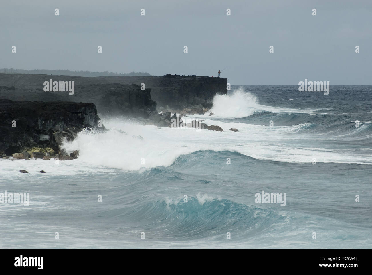 Kalapana oceanscape robusto Foto Stock
