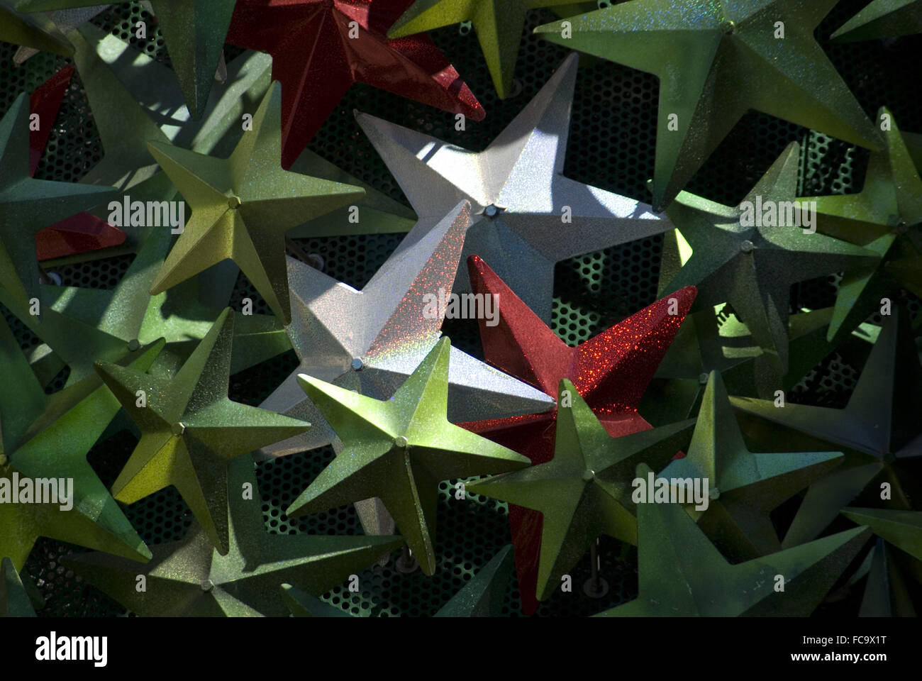 Metallica di Stelle di Natale Foto Stock