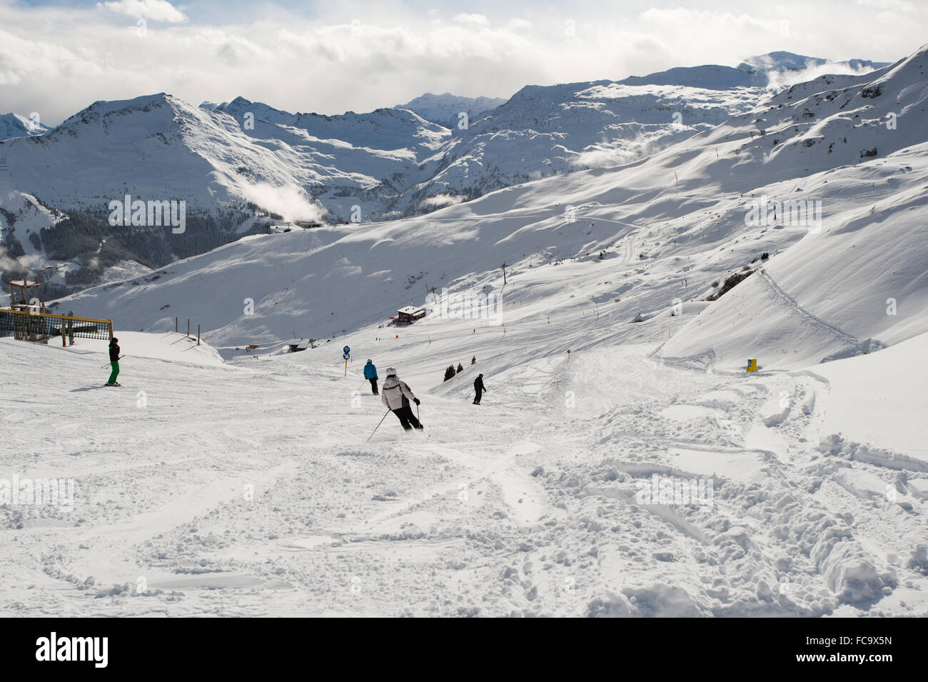 Bad Hofgastein (Austria). 11 gennaio 2016. Soleggiata giornata invernale nelle Alpi austriache. Foto Stock