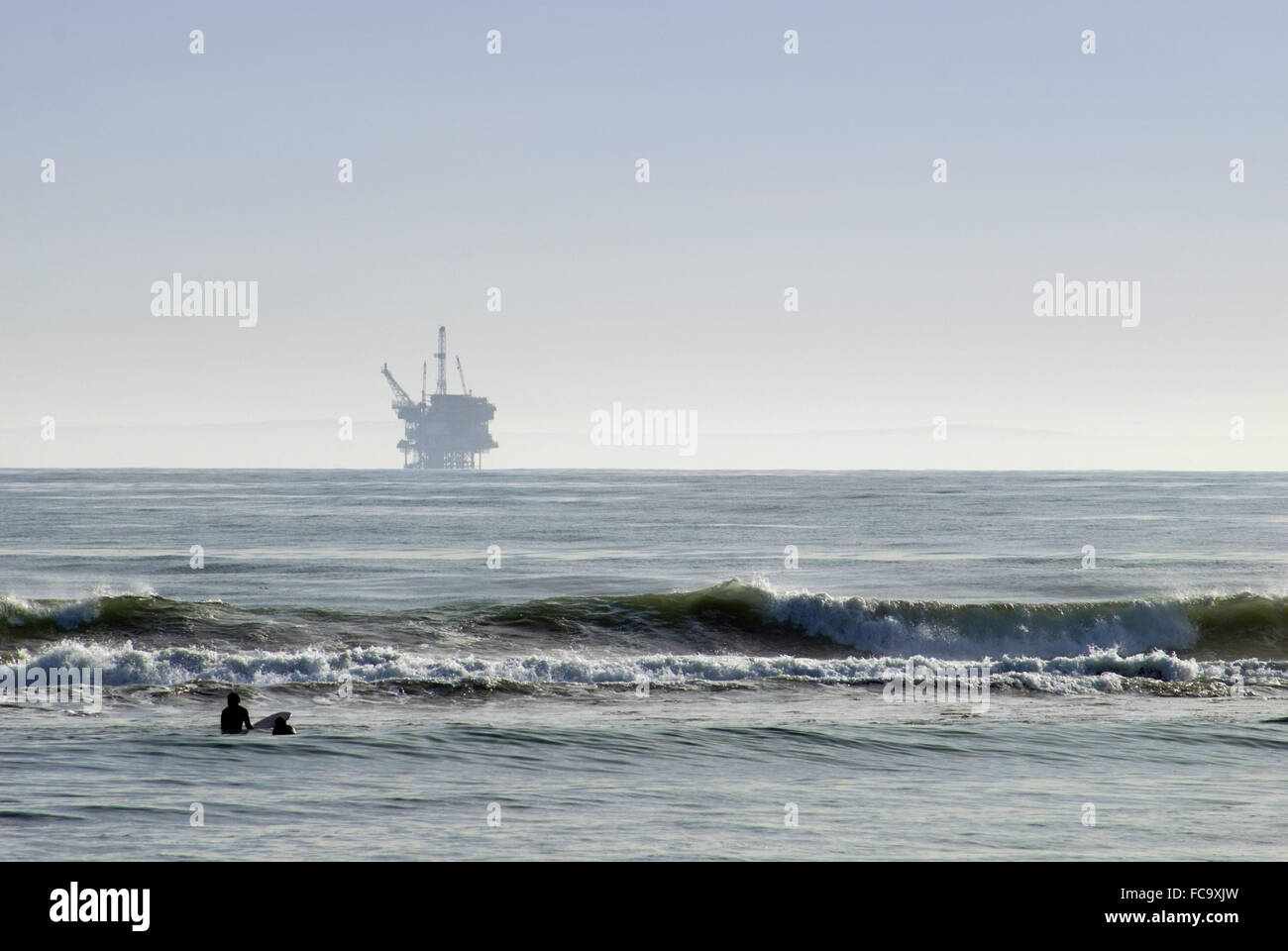 Offshore oilrig Foto Stock