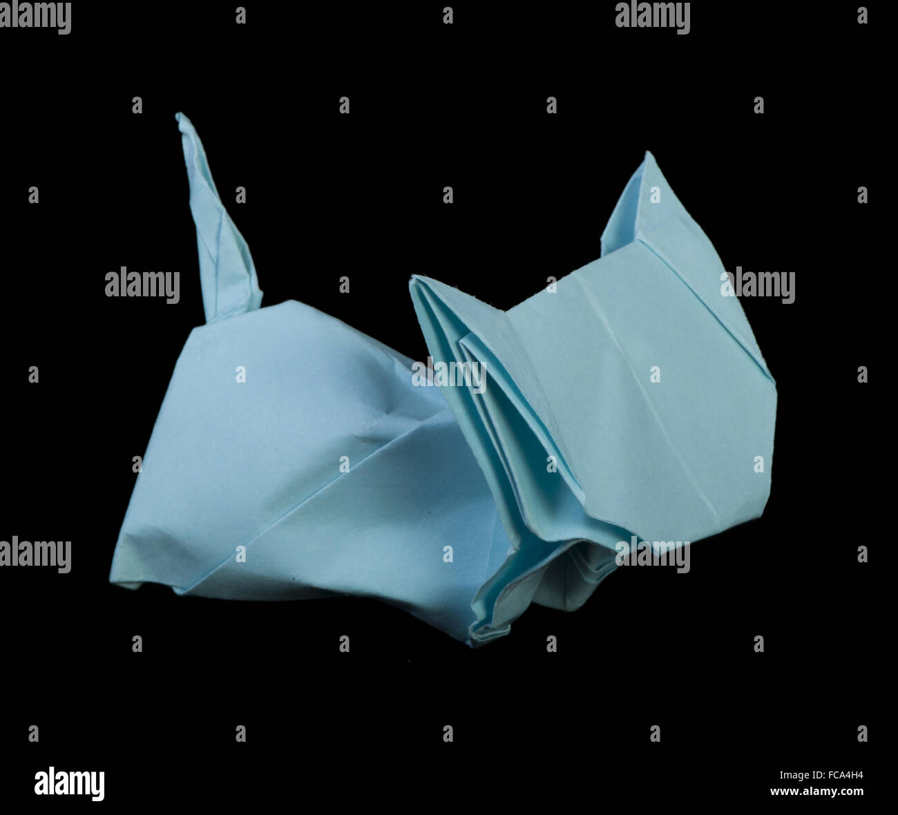Gatto blu origami Foto Stock