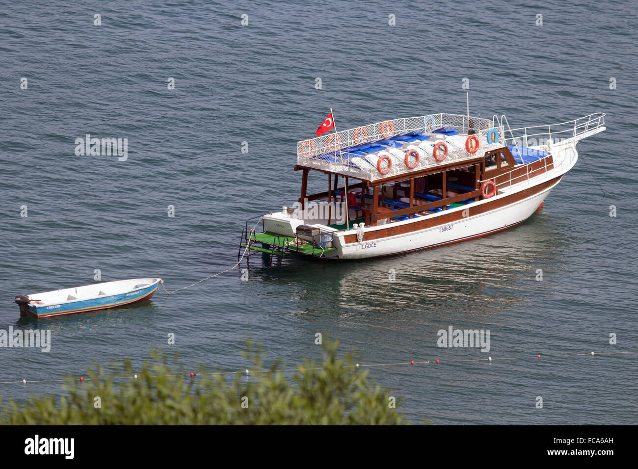 Escursione in barca gonfiabile con gara Foto Stock