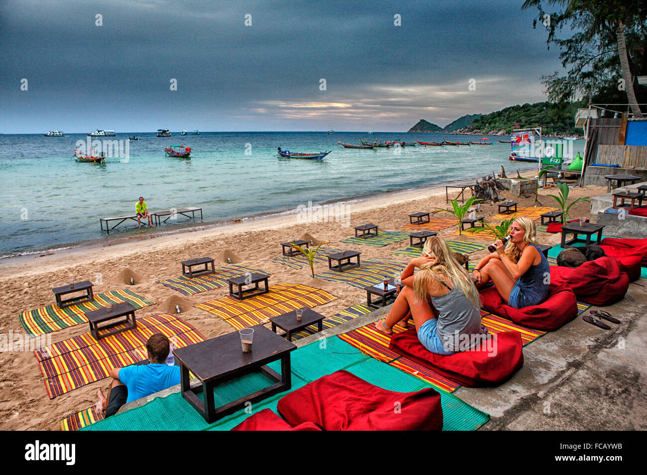 Sairee beach; Koh Tao Island; Surat Thani provincia; Golfo della Thailandia; sul Mare della Cina del Sud Foto Stock