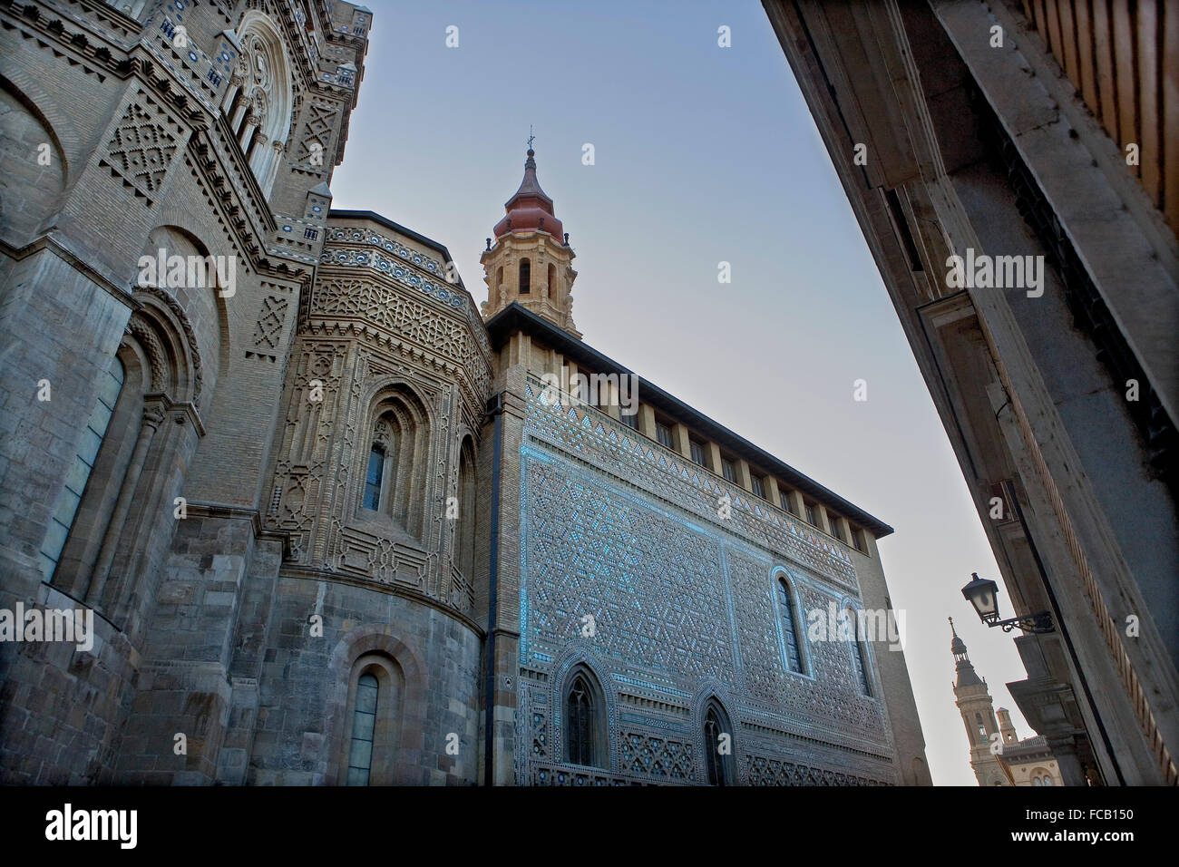 Saragozza, Aragona, Spagna: La 'Seo'.il muro della Parroquieta Foto Stock