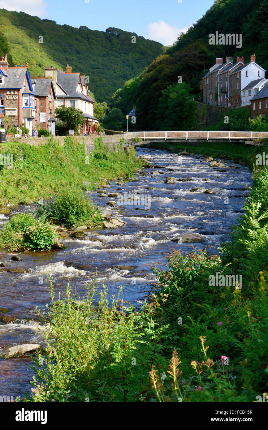 Oriente Lyn River, Lynmouth Foto Stock