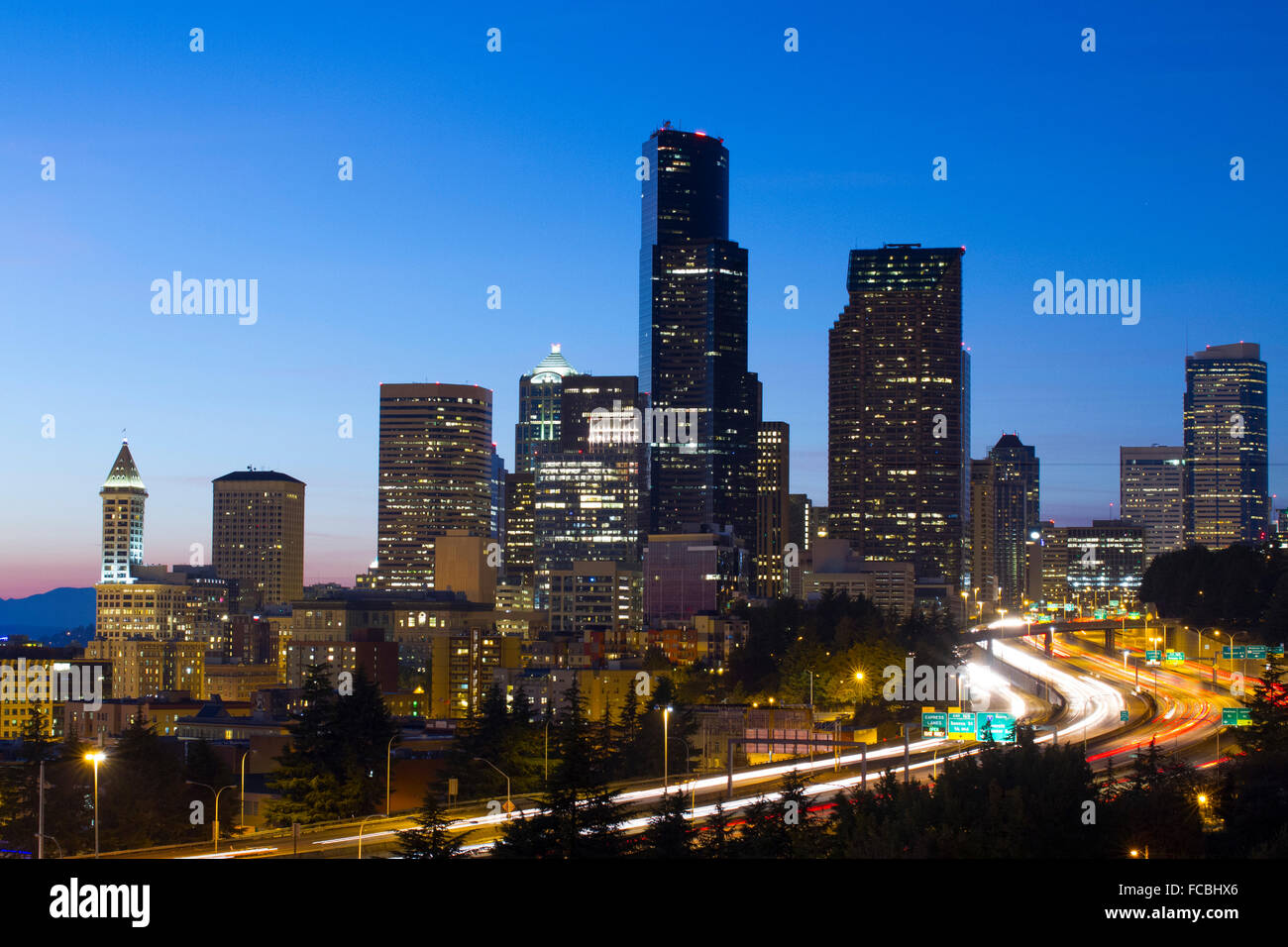 Il traffico autostradale nel lato sud di Seattle John Pavlish jpavlish.com Foto Stock