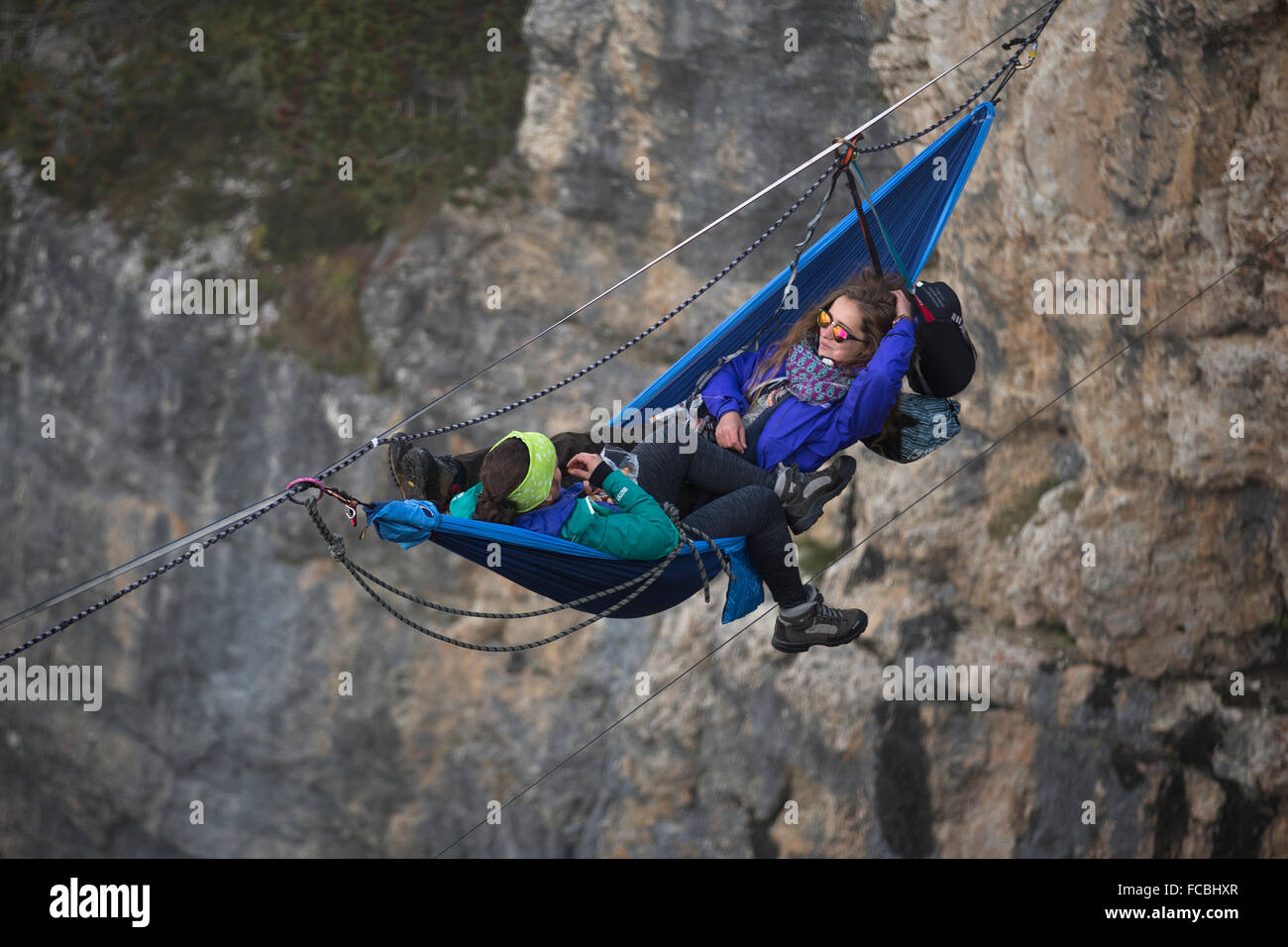 Monte Piana amaca sessione Foto Stock