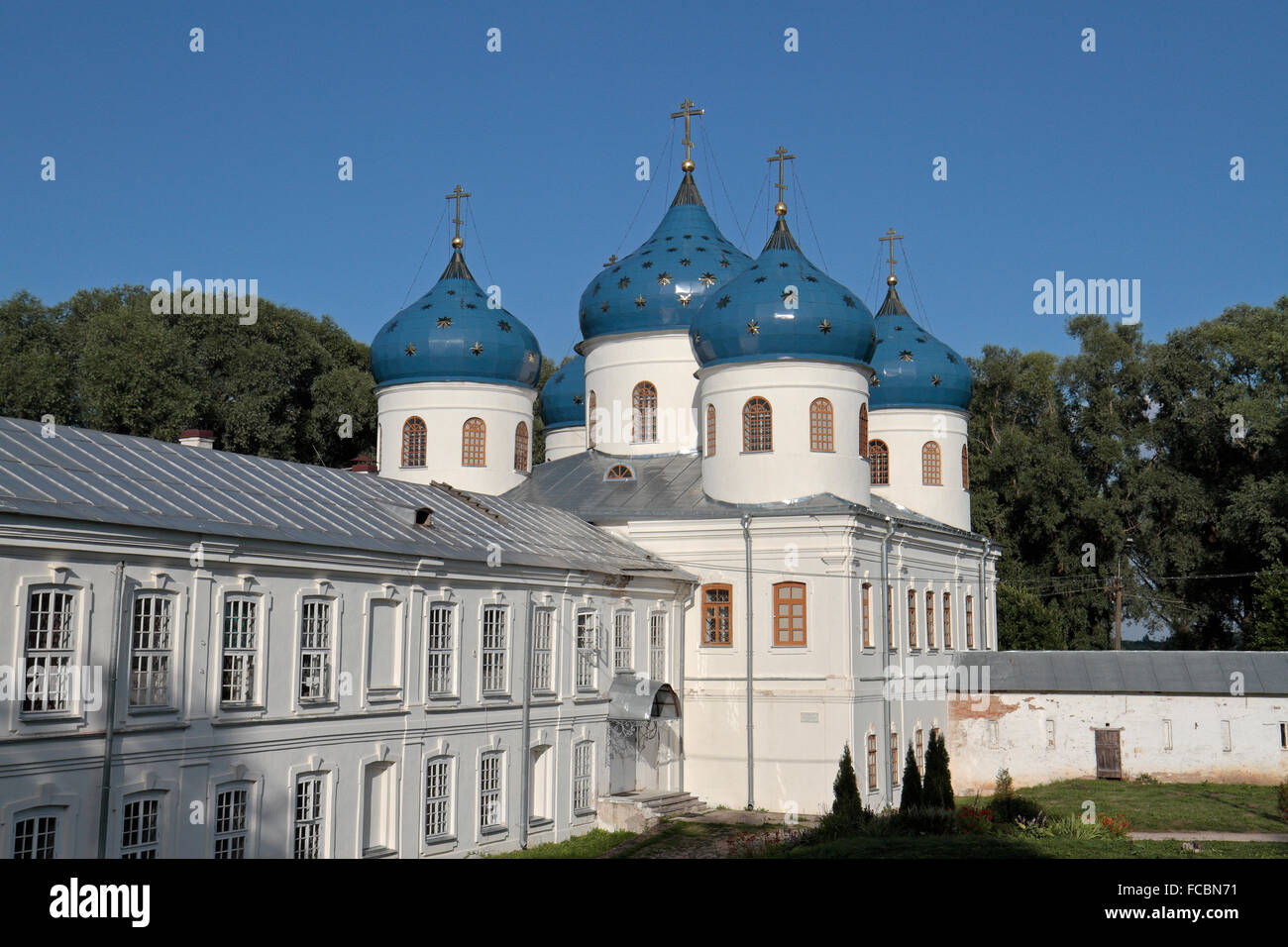 St George (Yuriev) Monastero, Veliky Novgorod, Russia. St George di solito è citata come la Russia più antico monastero. Foto Stock