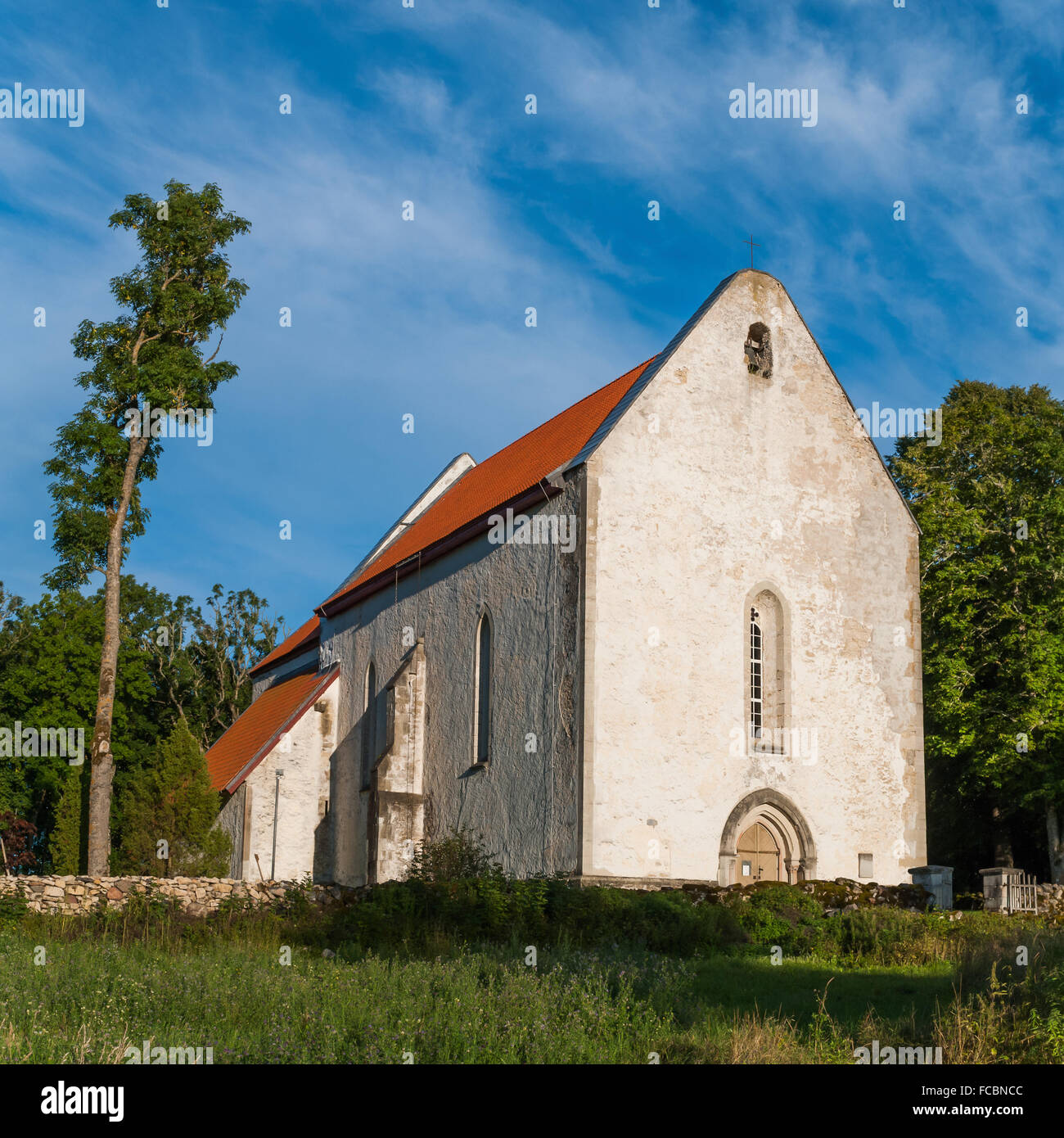 Karja chiesa in Saaremaa, Estonia. Foto Stock