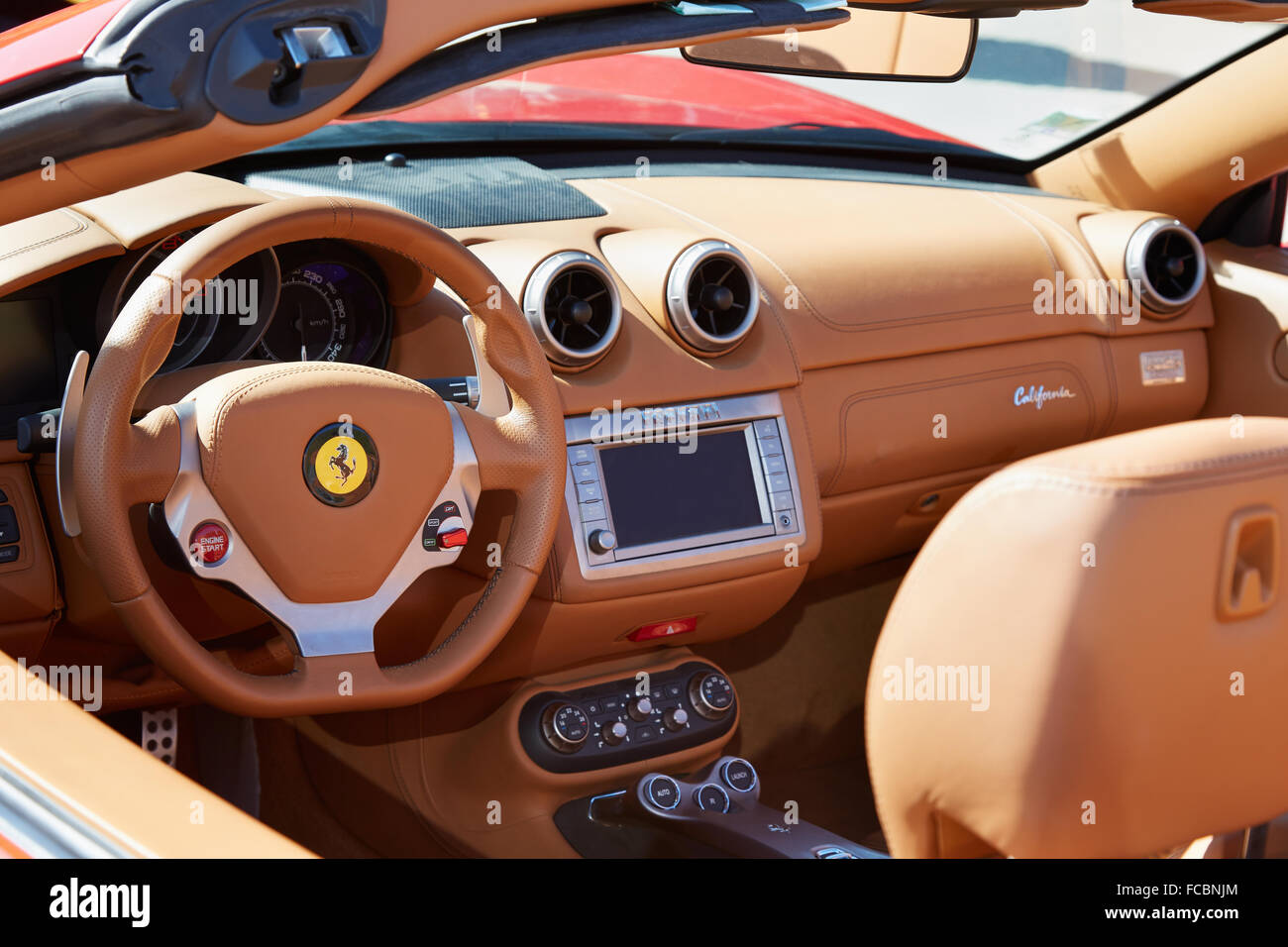 La Ferrari California interni in pelle Foto Stock