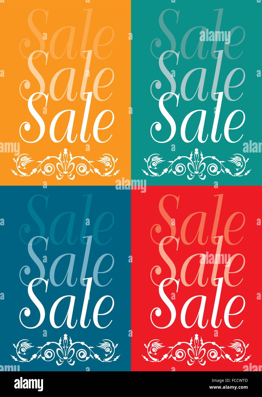 4 vendita poster per shop : 4 diversi colori e design elegante Immagine e  Vettoriale - Alamy