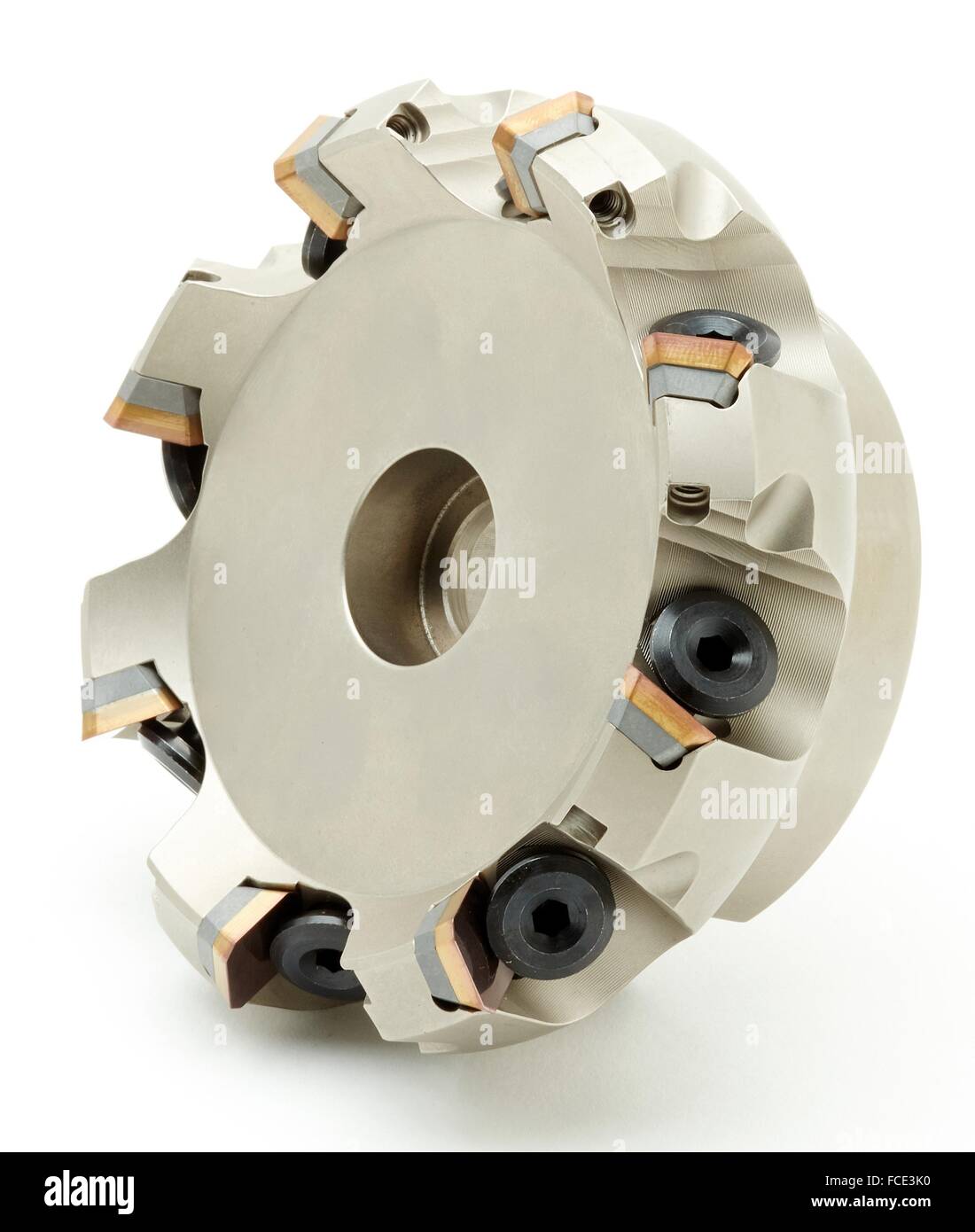 Utensile di taglio ritenuta meccanica. Inserti di fresatura. Foto Stock