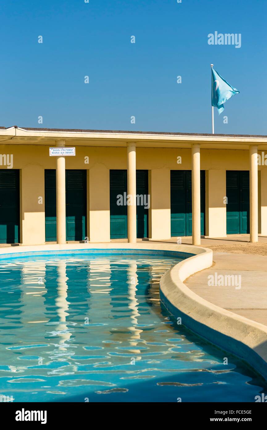 Francia, Normandia, stile Art deco strutture vicino a Deauville Beach Foto Stock