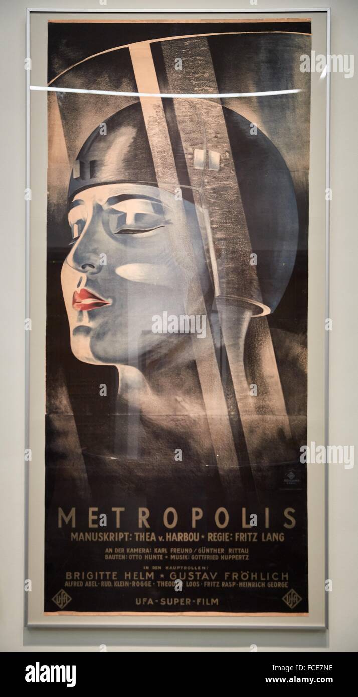 Poster per il filmato di UFA Metropolis di Fritz Lang, Werner Graul, 1926, Deutsches Historisches Museum di Berlino, Germania Foto Stock