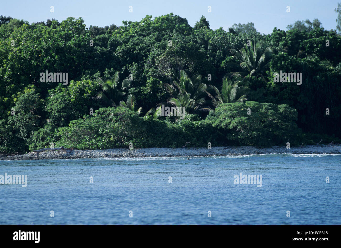 Oceano e isola viste delle isole Palau Foto Stock