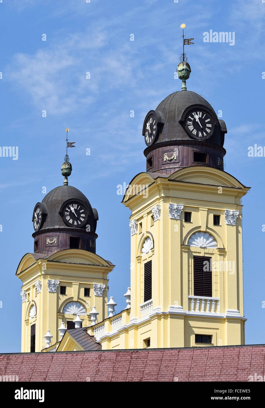 Torre della Grande Chiesa, Debrecen, Ungheria Foto Stock
