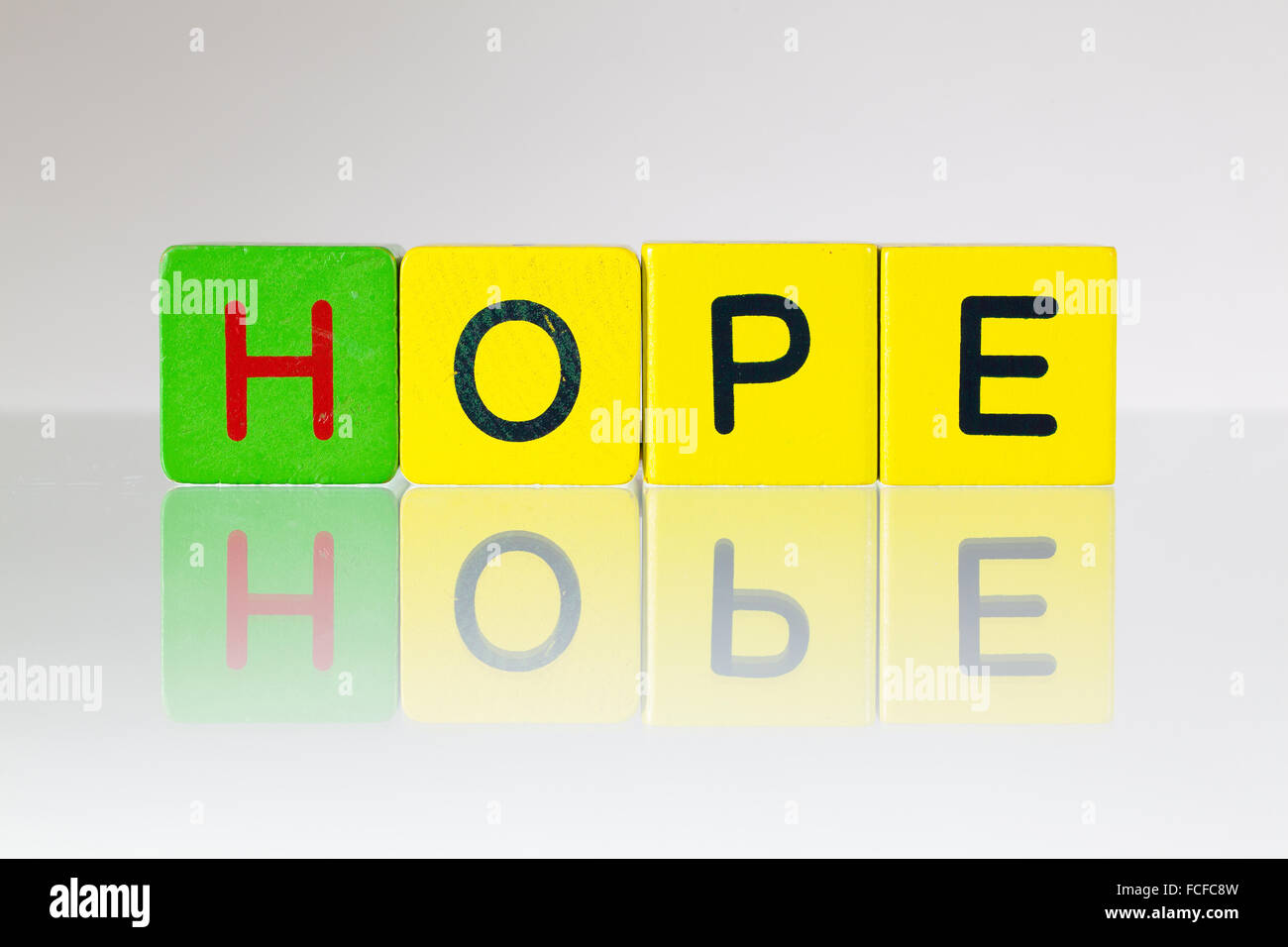 La speranza - una scritta da bambini i blocchi in legno Foto Stock