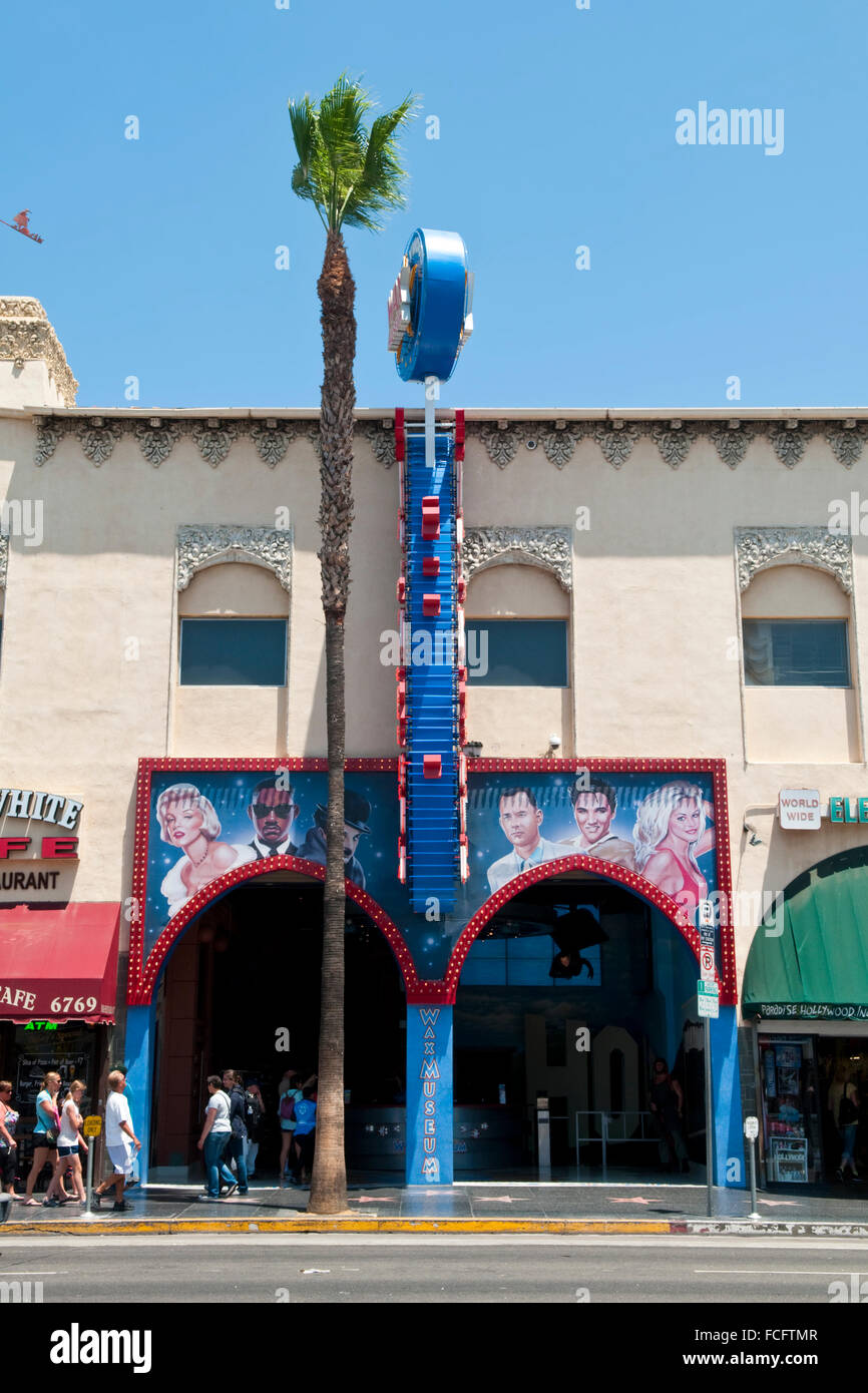 La parte anteriore del Museo delle Cere di Hollywood a Los Angeles in California Foto Stock