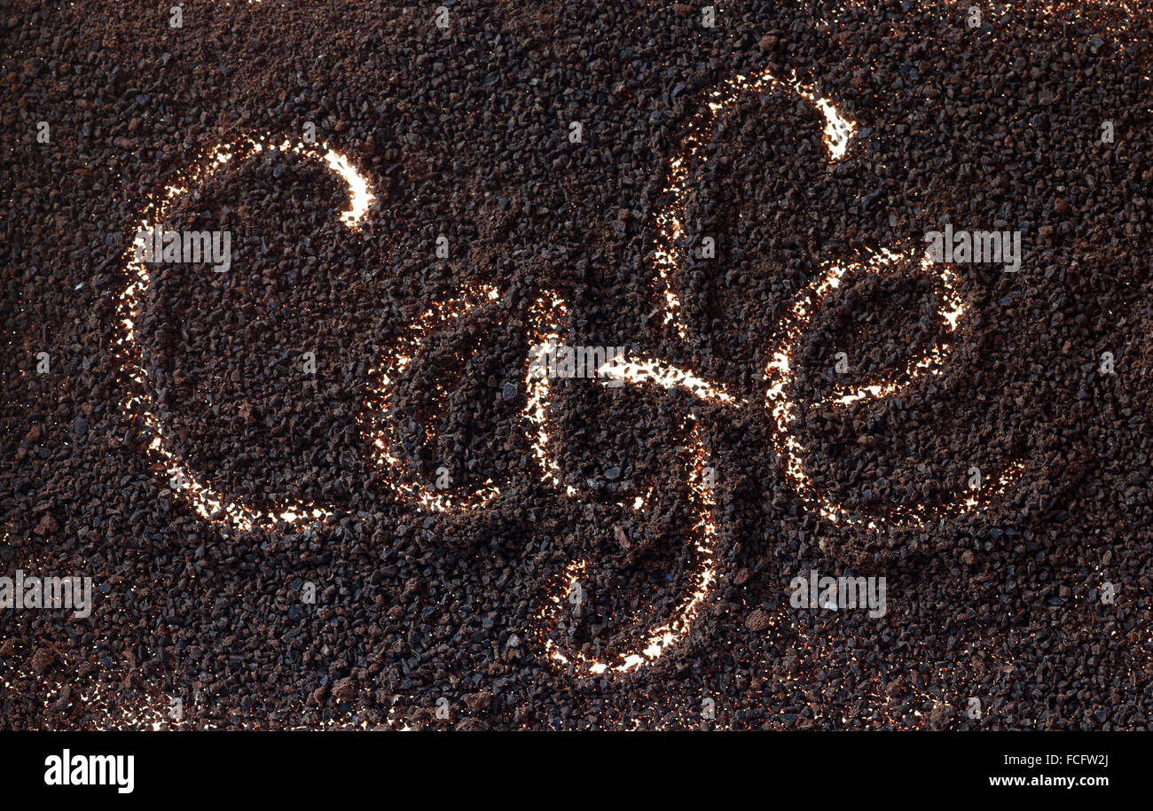 Retroilluminato con motivi di caffè Foto Stock