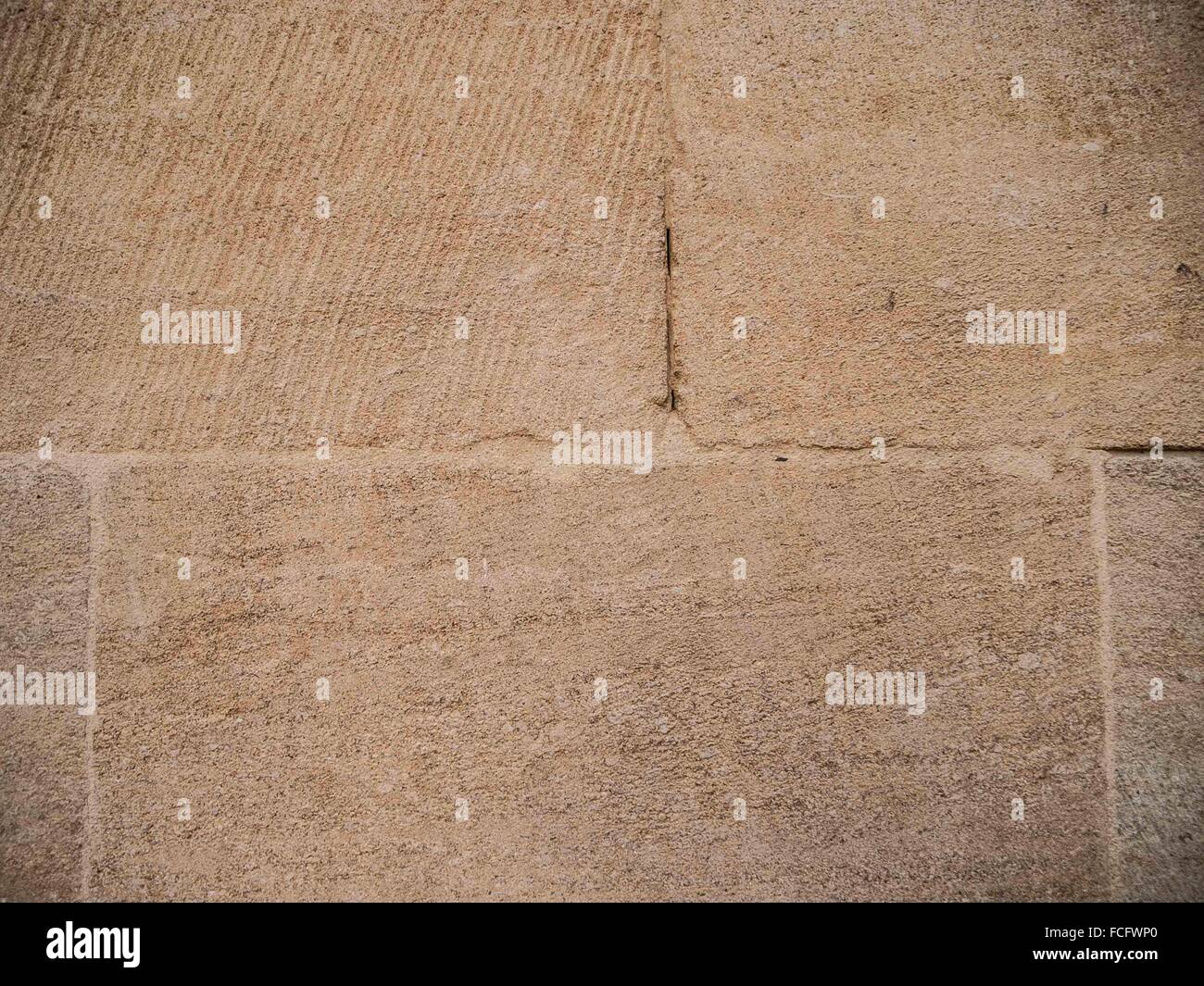 Pietra arenaria beige muro di mattoni in Oxford, Regno Unito, Europa. Foto Stock