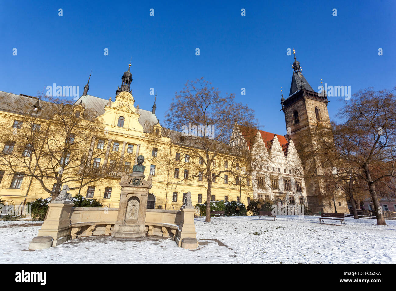 Karlovo namesti, Municipio nuovo Charles Square, Praga, Repubblica Ceca Foto Stock