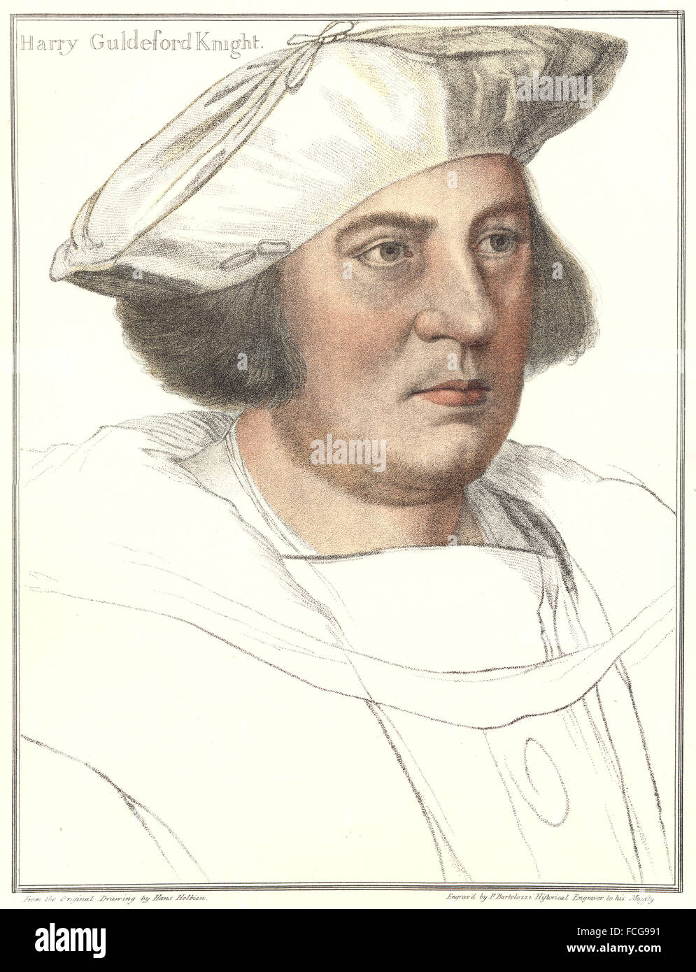 HOLBEIN-Henry VIII: Sir Henry Guildford: Harry Guildford (Bartolozzi) , 1884 Foto Stock