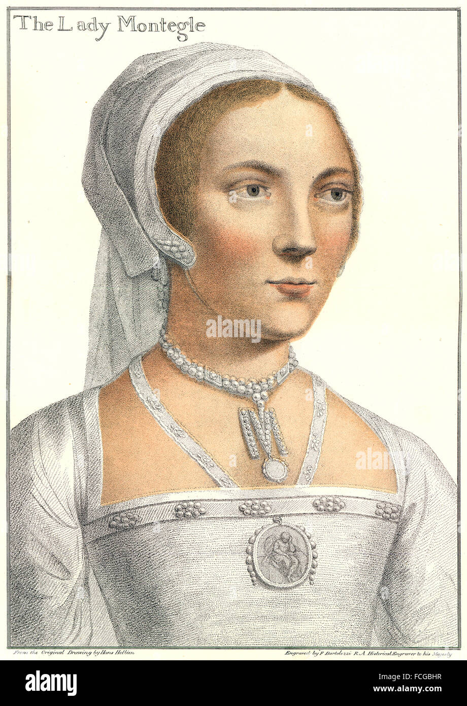 HOLBEIN-Henry VIII: la signora Monteagle: la signora Montegle (Bartolozzi) , 1884 Foto Stock