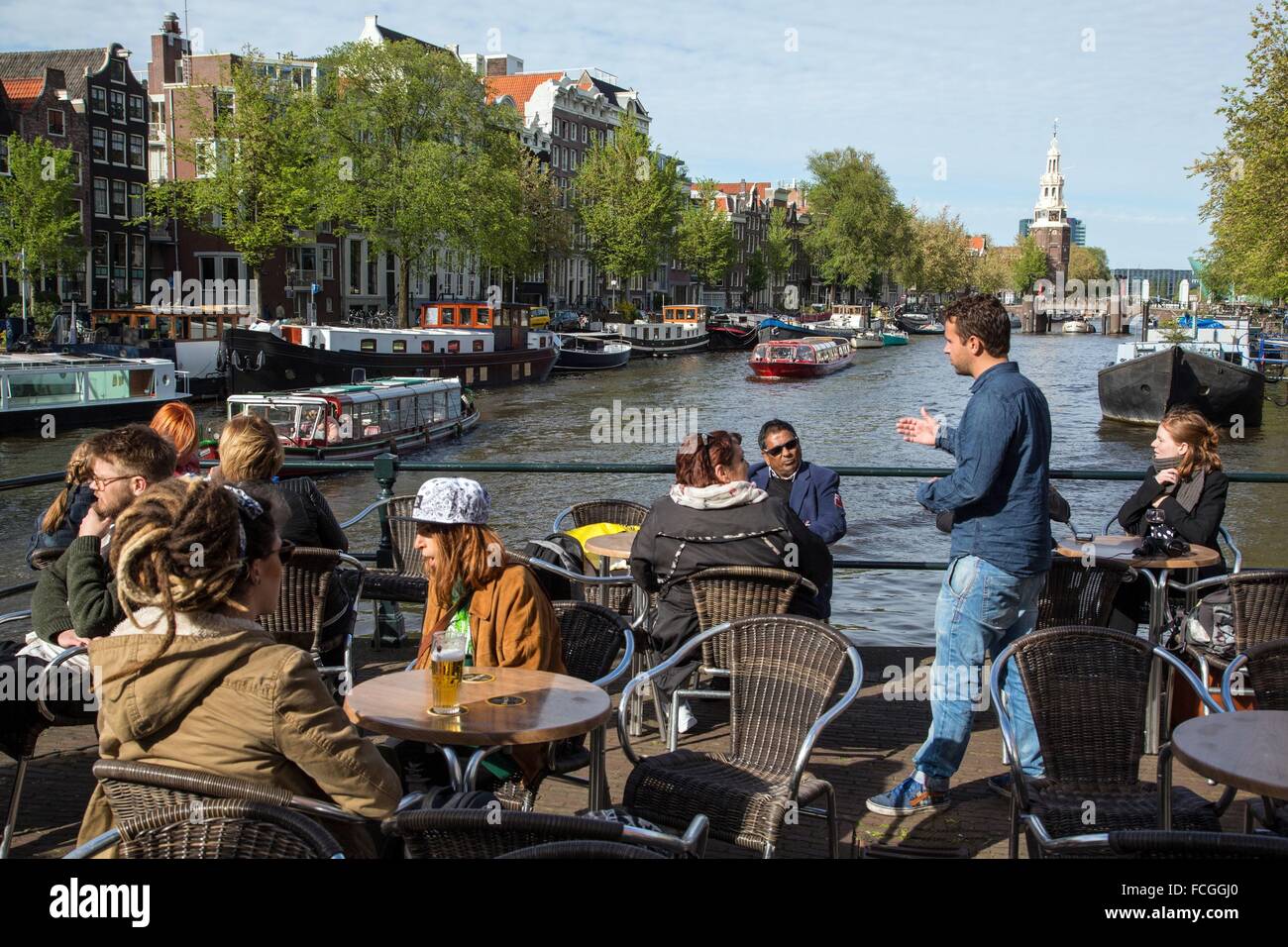 Città di Amsterdam, la capitale dei Paesi Bassi Foto Stock