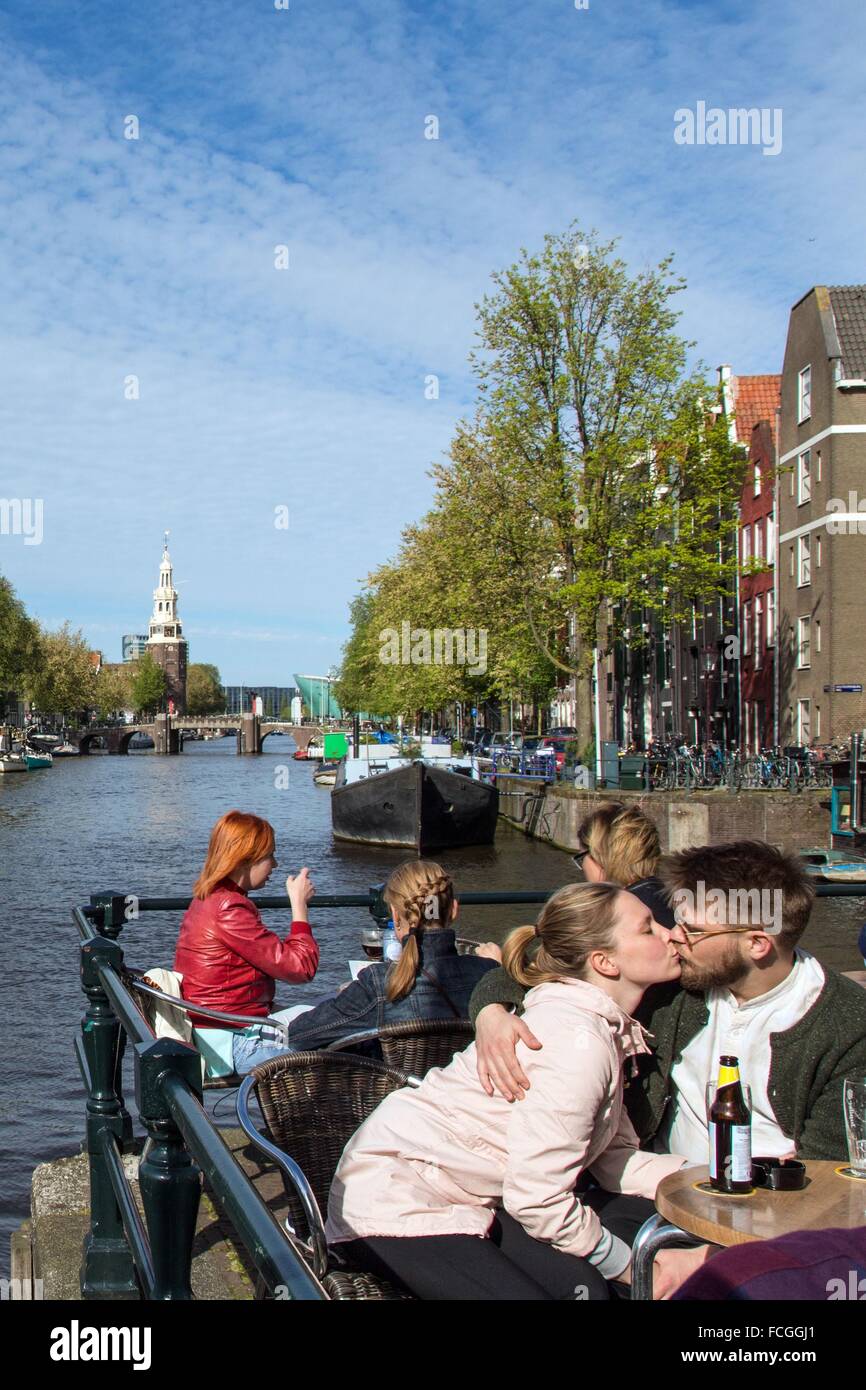 Città di Amsterdam, la capitale dei Paesi Bassi Foto Stock
