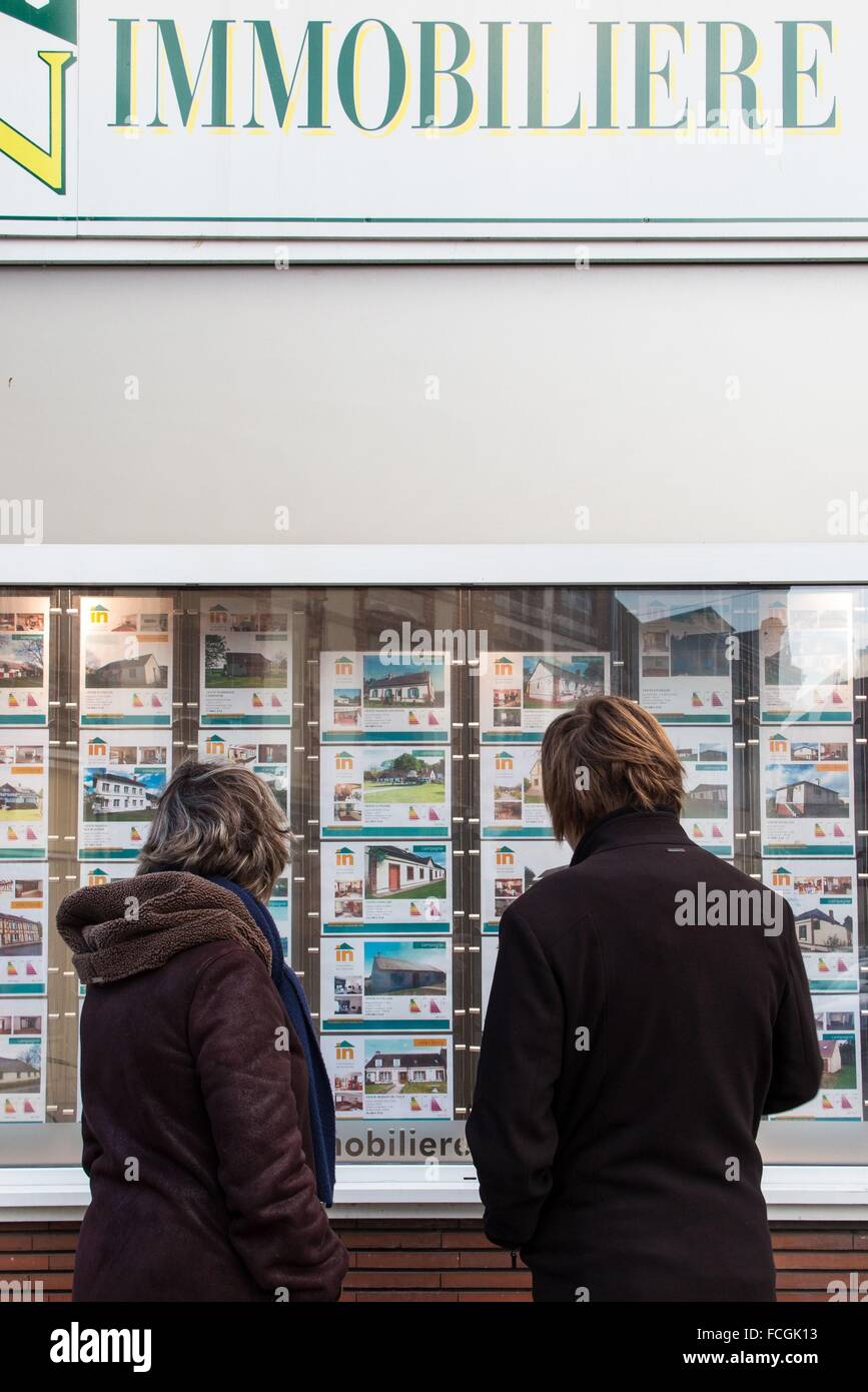 Agenzia Immobiliare, RUGLES (27) Eure, Francia Foto Stock