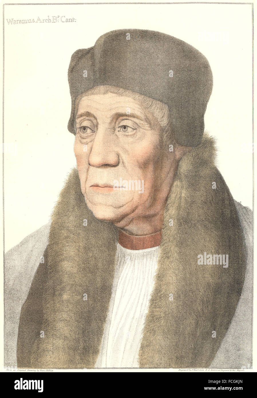 HOLBEIN-Henry VIII: William Warham, Arcivescovo di Canterbury (Bartolozzi) , 1884 Foto Stock