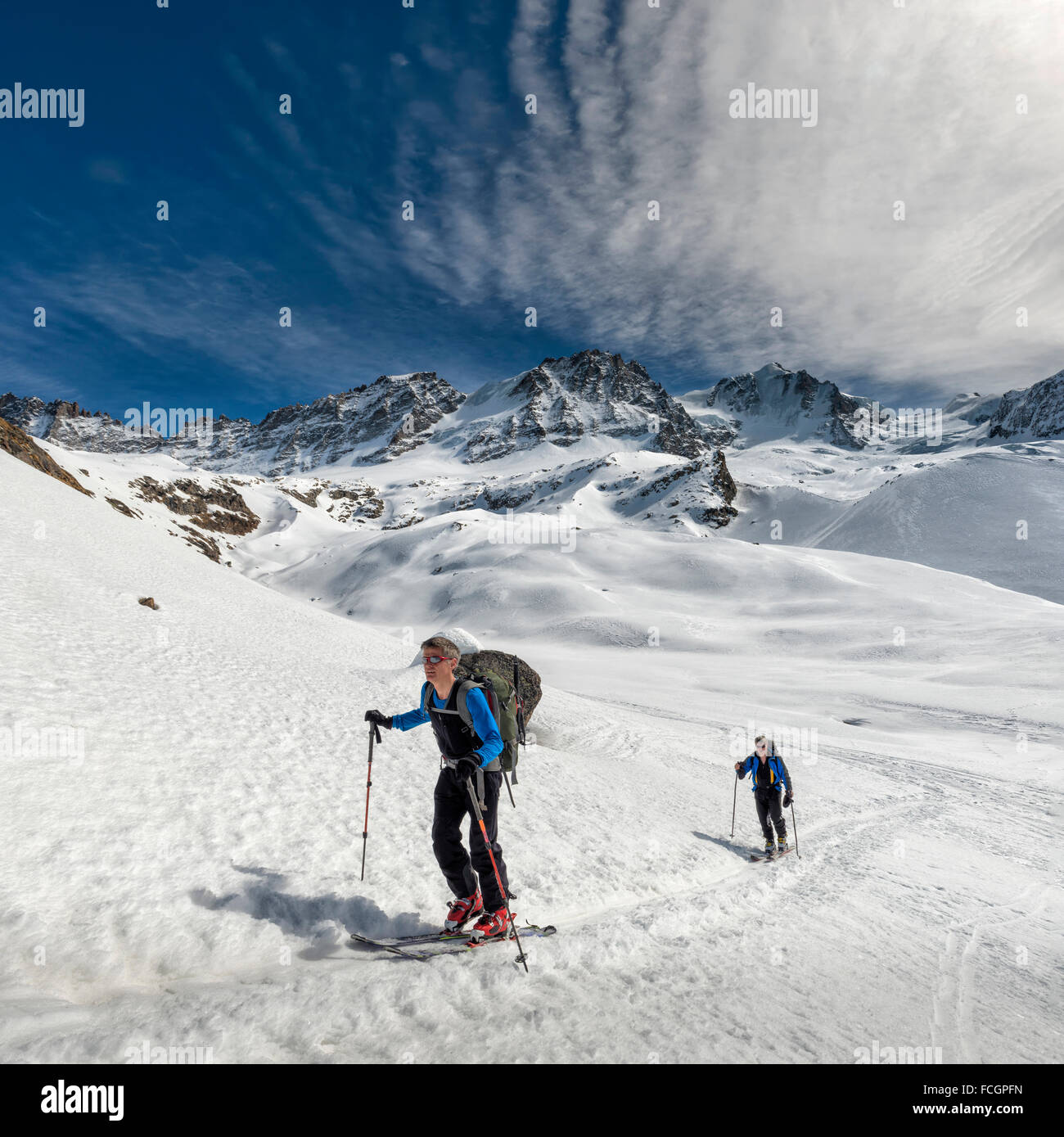 Italia Gran Paradiso tour di sci Foto Stock