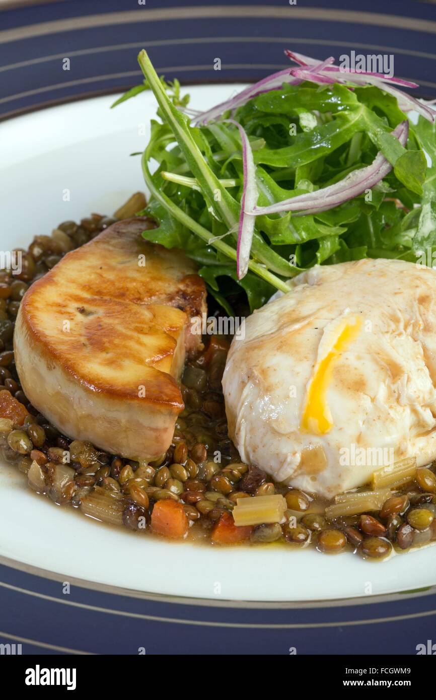I piatti dal ricettario da Laurent clemente, chef stella Michelin, Chartres, Francia Foto Stock