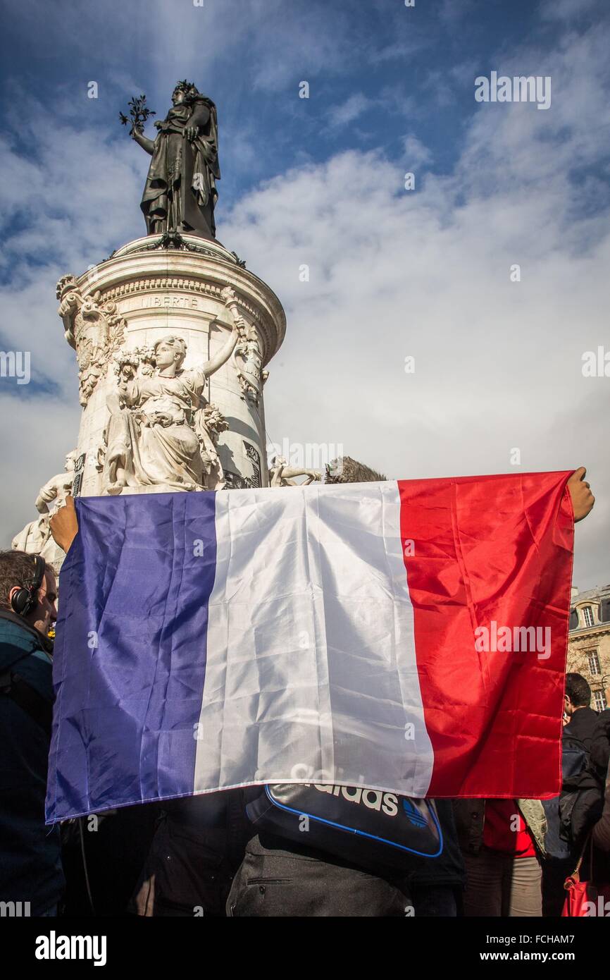 Parigi attentati terroristici commessi da membri di Iside, Stato islamico, undicesimo arrondissement di Parigi (75), ILE DE FRANCE, Francia Foto Stock