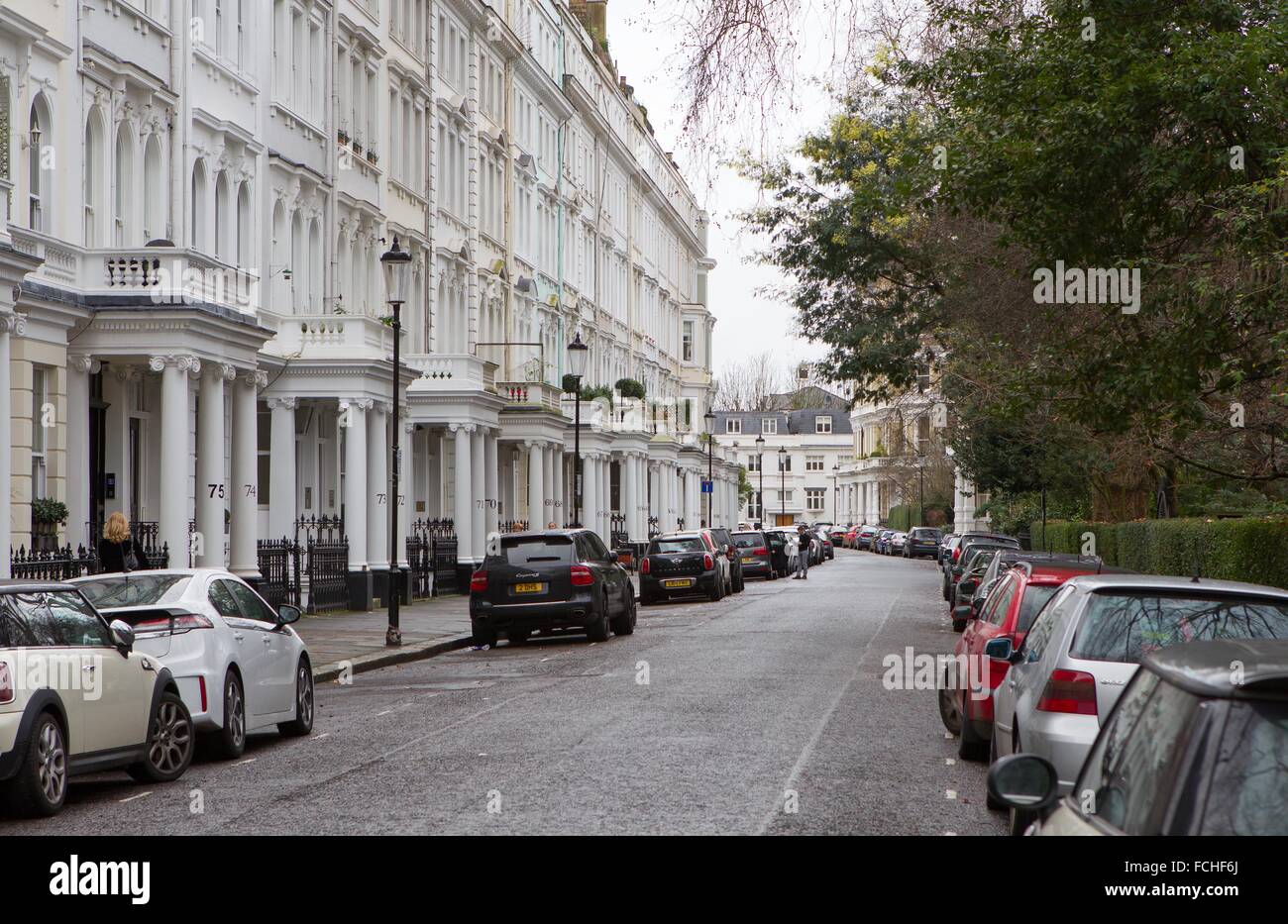 Vista generale GV di Cornwall Gardens SW7, Londra Foto Stock