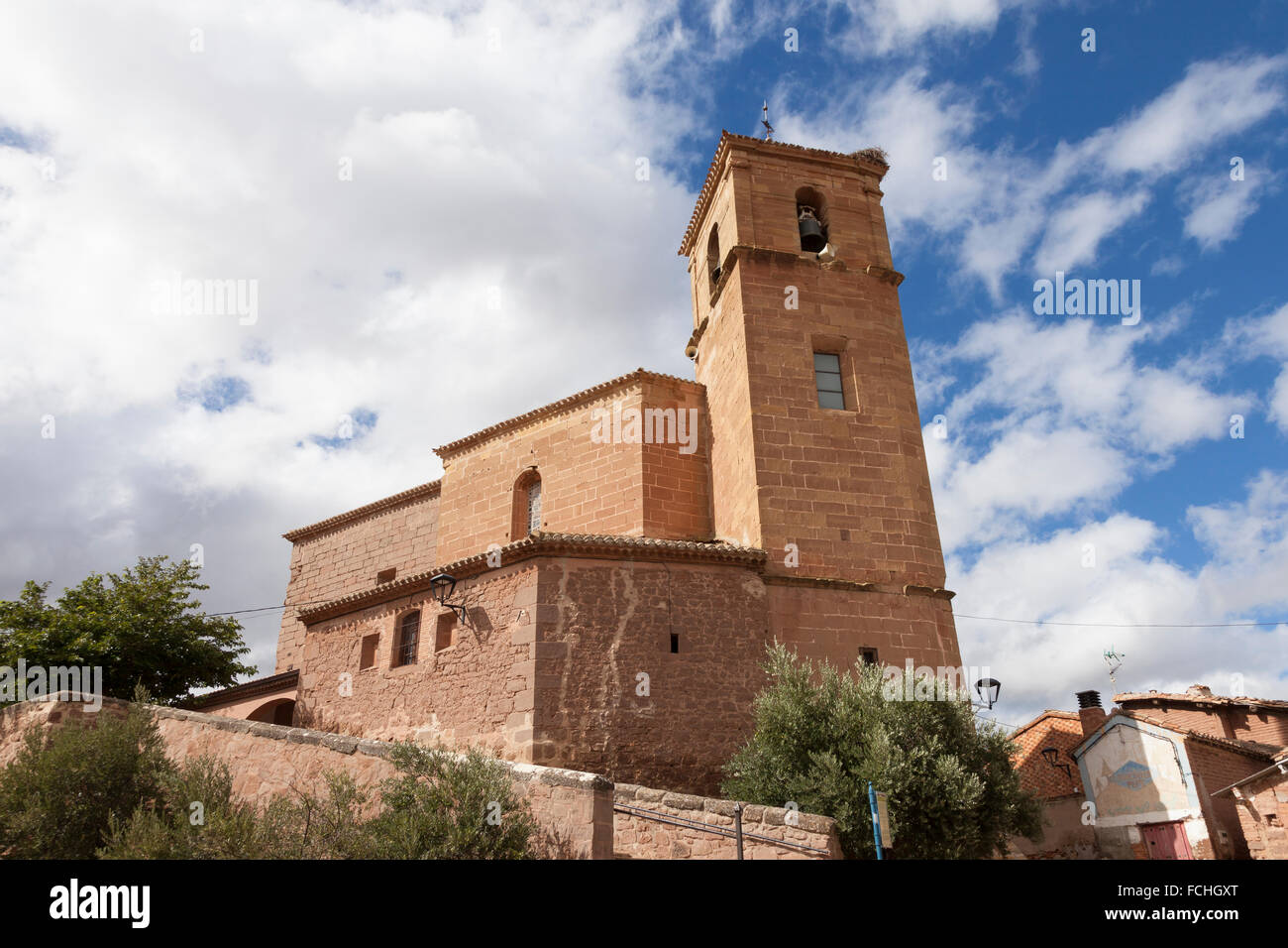 La chiesa di Nostra Signora degli Angeli a Azofra - La Rioja, Spagna Foto Stock