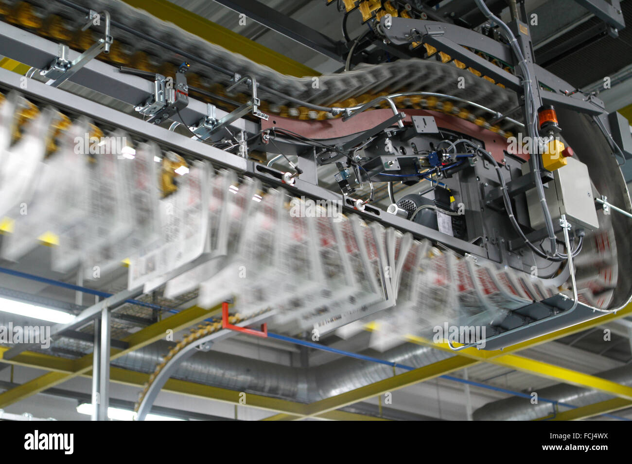 Quotidiani al loro processo di stampa Foto Stock