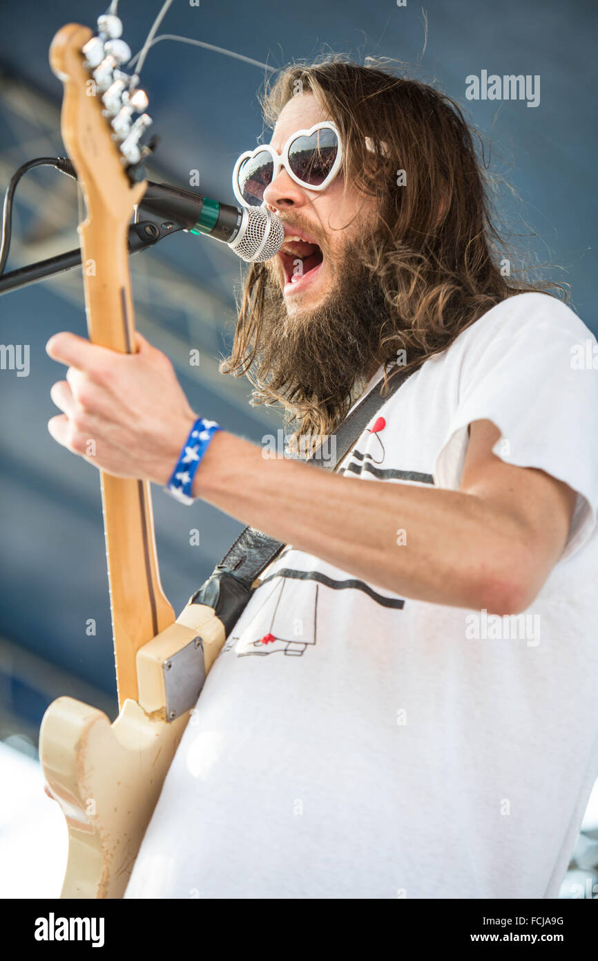 Cantante e chitarrista, Parker gispert Foto Stock