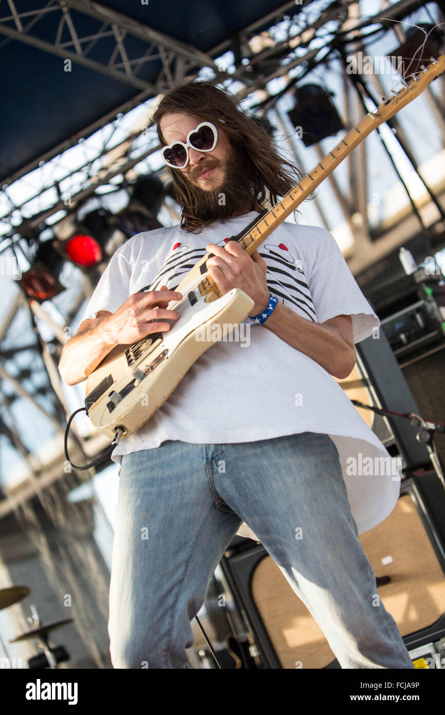 Cantante e chitarrista, Parker gispert Foto Stock