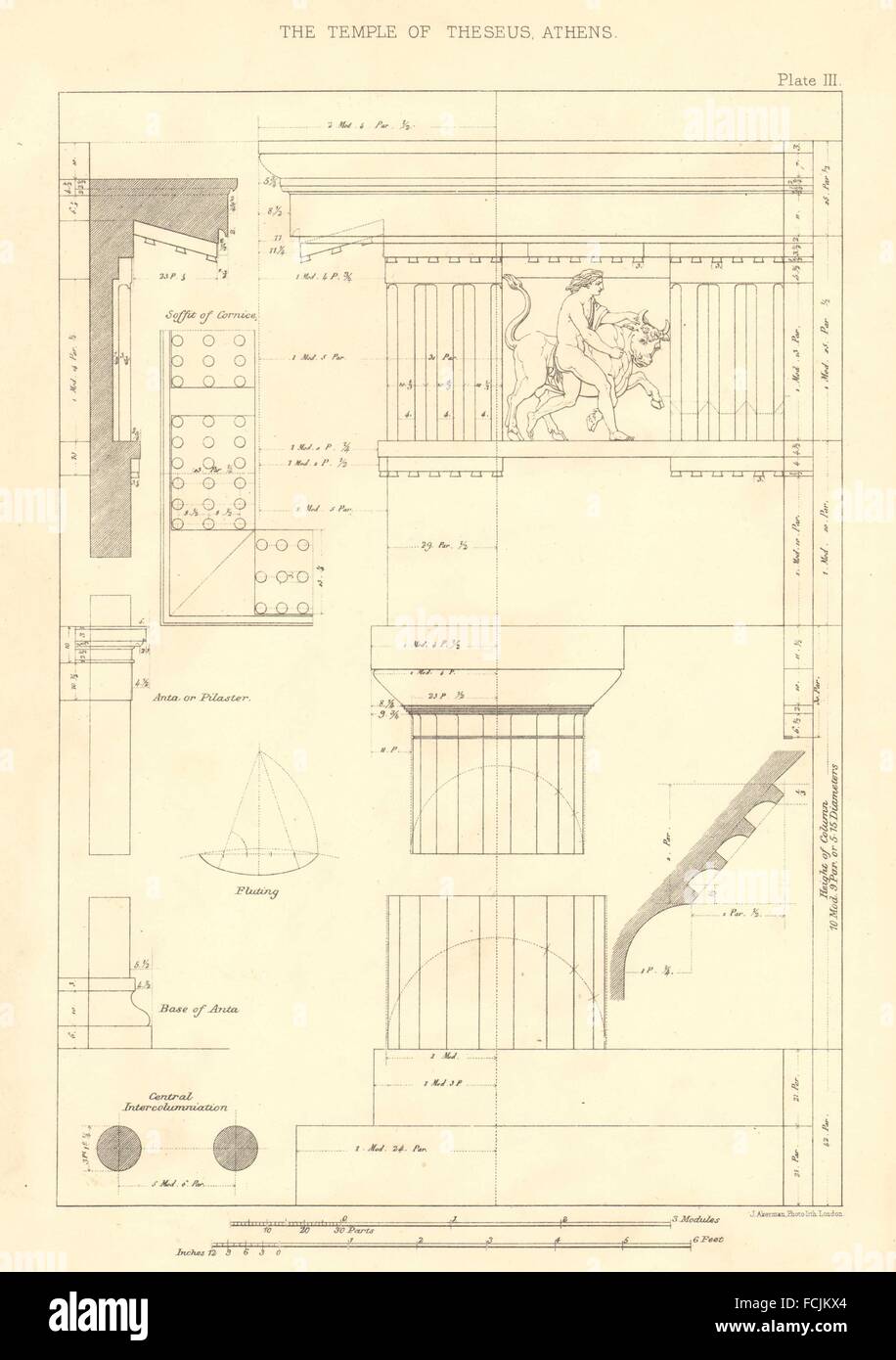 Architettura classica: Il Tempio di Teseo, Atene antica stampa 1902 Foto Stock