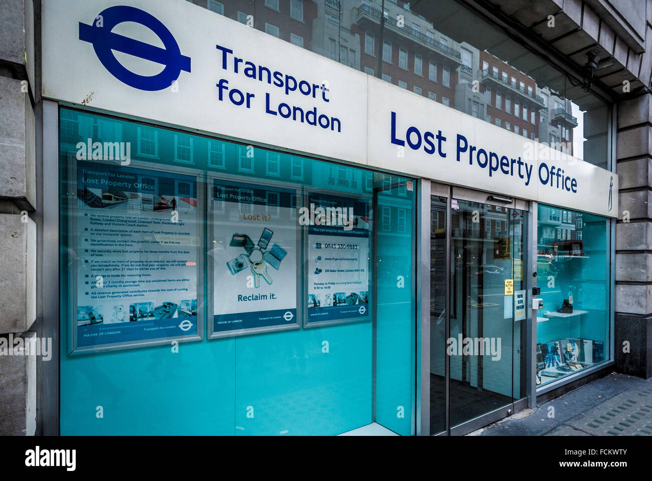 Trasporto per Londra Oggetti Smarriti, Londra, Regno Unito. Foto Stock