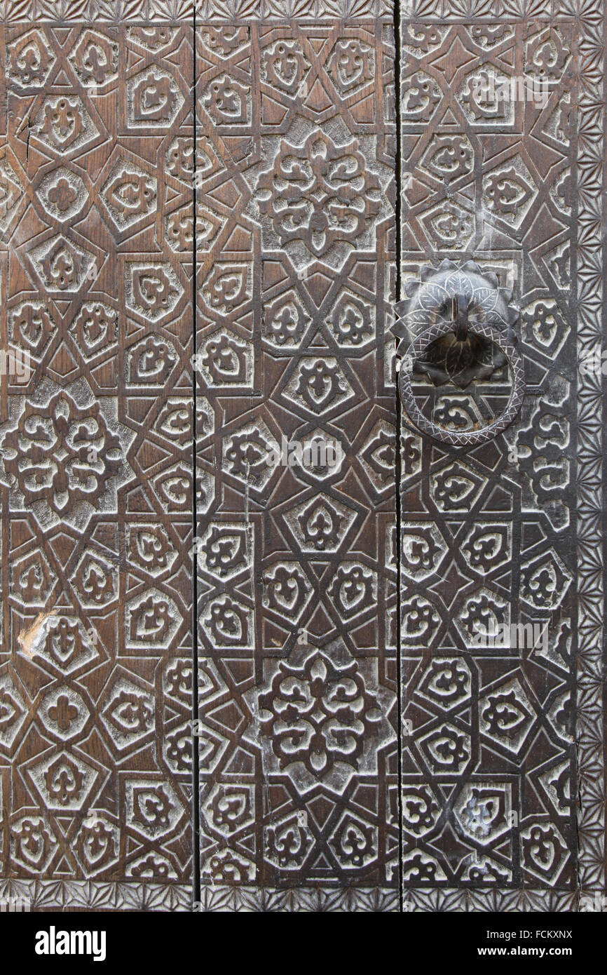 Decorate la porta di metallo Foto Stock