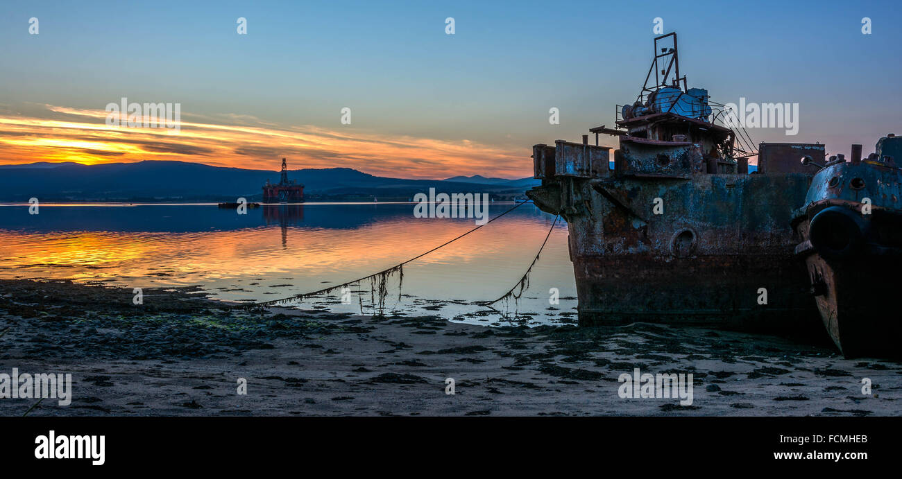 Balblair Jetty, Black Isle, Ross shire, Scotland, Regno Unito Foto Stock