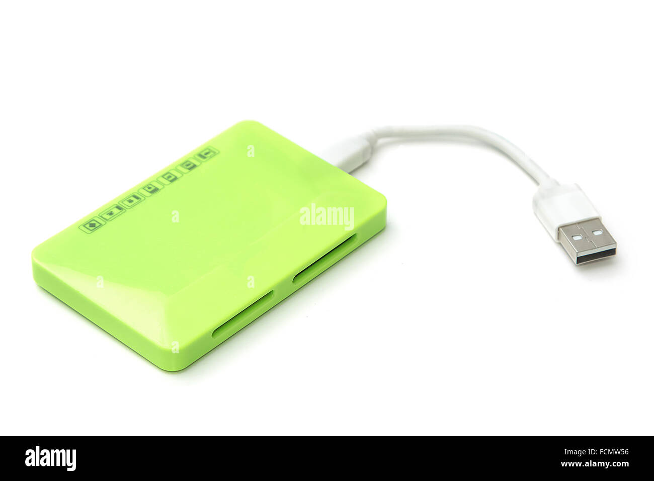 Lettore di schede USB su sfondo chiaro. Foto Stock