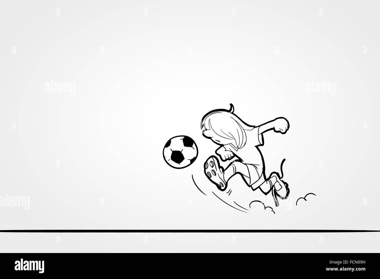 Divertente caricatura di giocatore di football su sfondo bianco Foto Stock